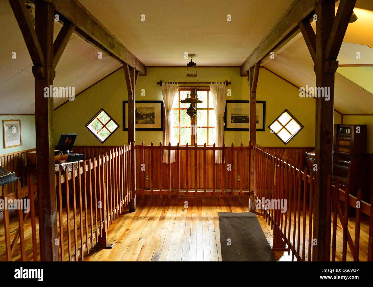 Interior of the Museo Colonial Aleman (German Colonial Museum), Frutillar, Chile Stock Photo