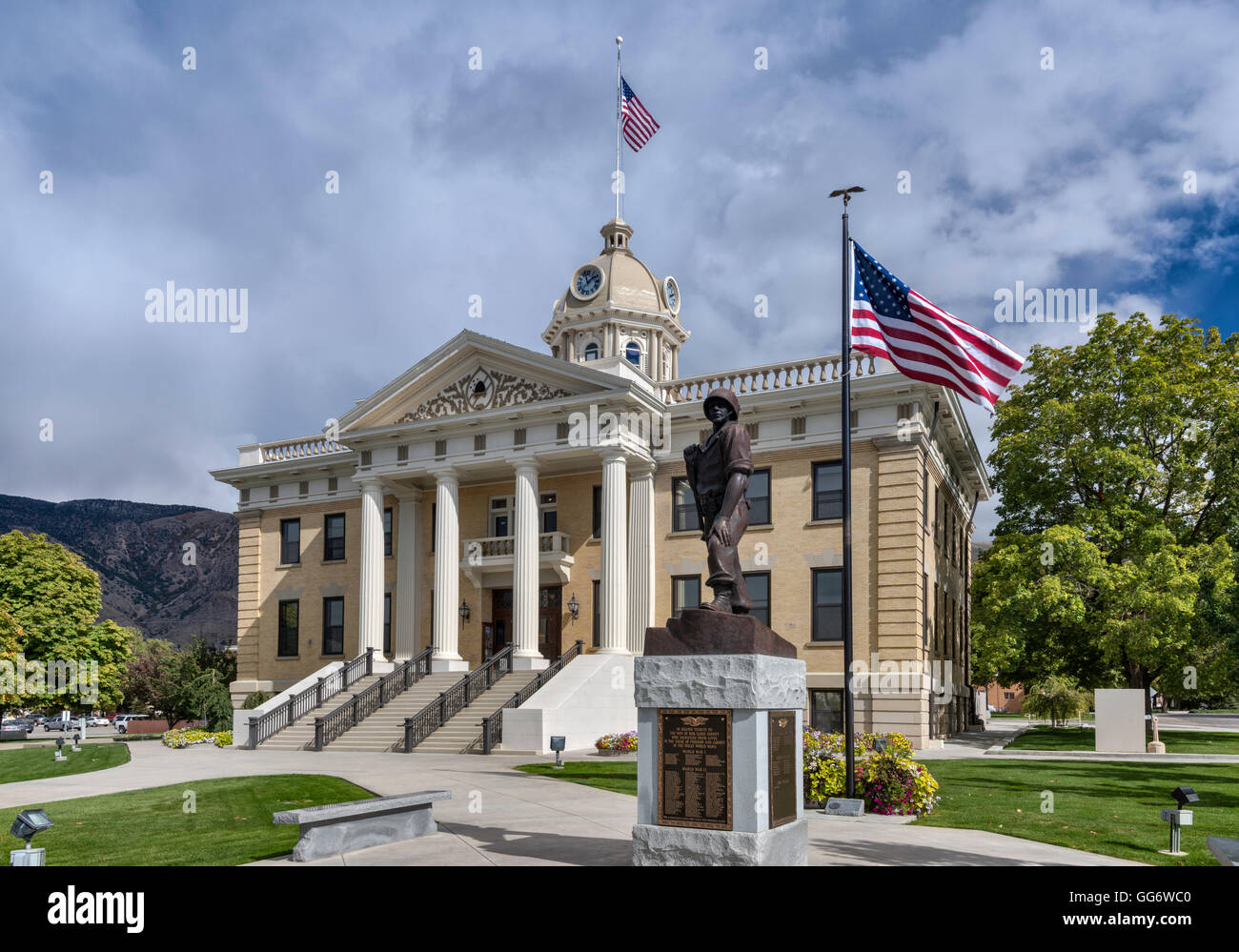 Veterans Memorial in front of Box Elder County Courthouse, 1857
