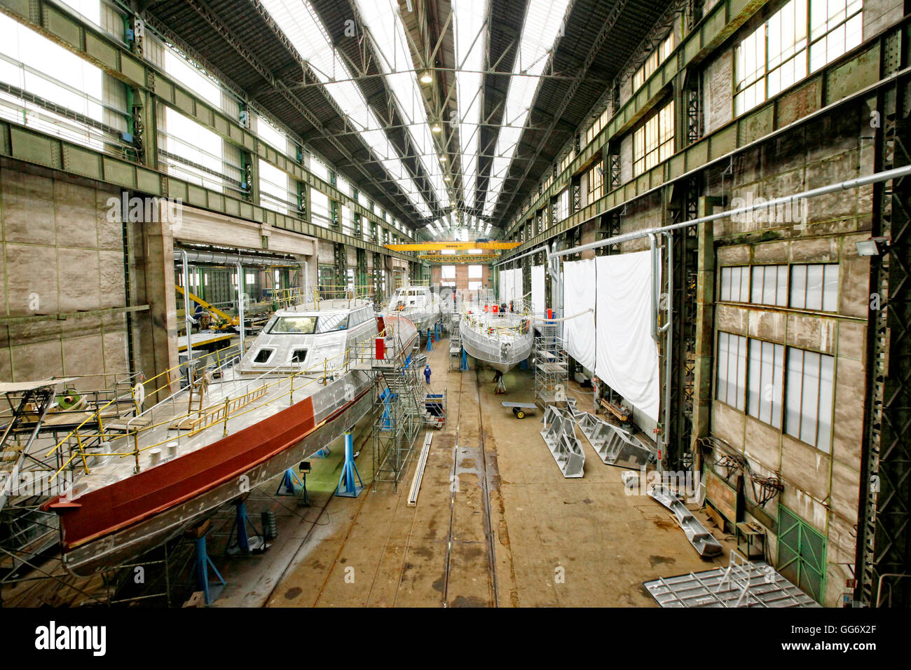 CMN, Constructions Mecaniques de Normandie, a privately owned shipyard located in Cherbourg, France, employs around 375 people. Stock Photo