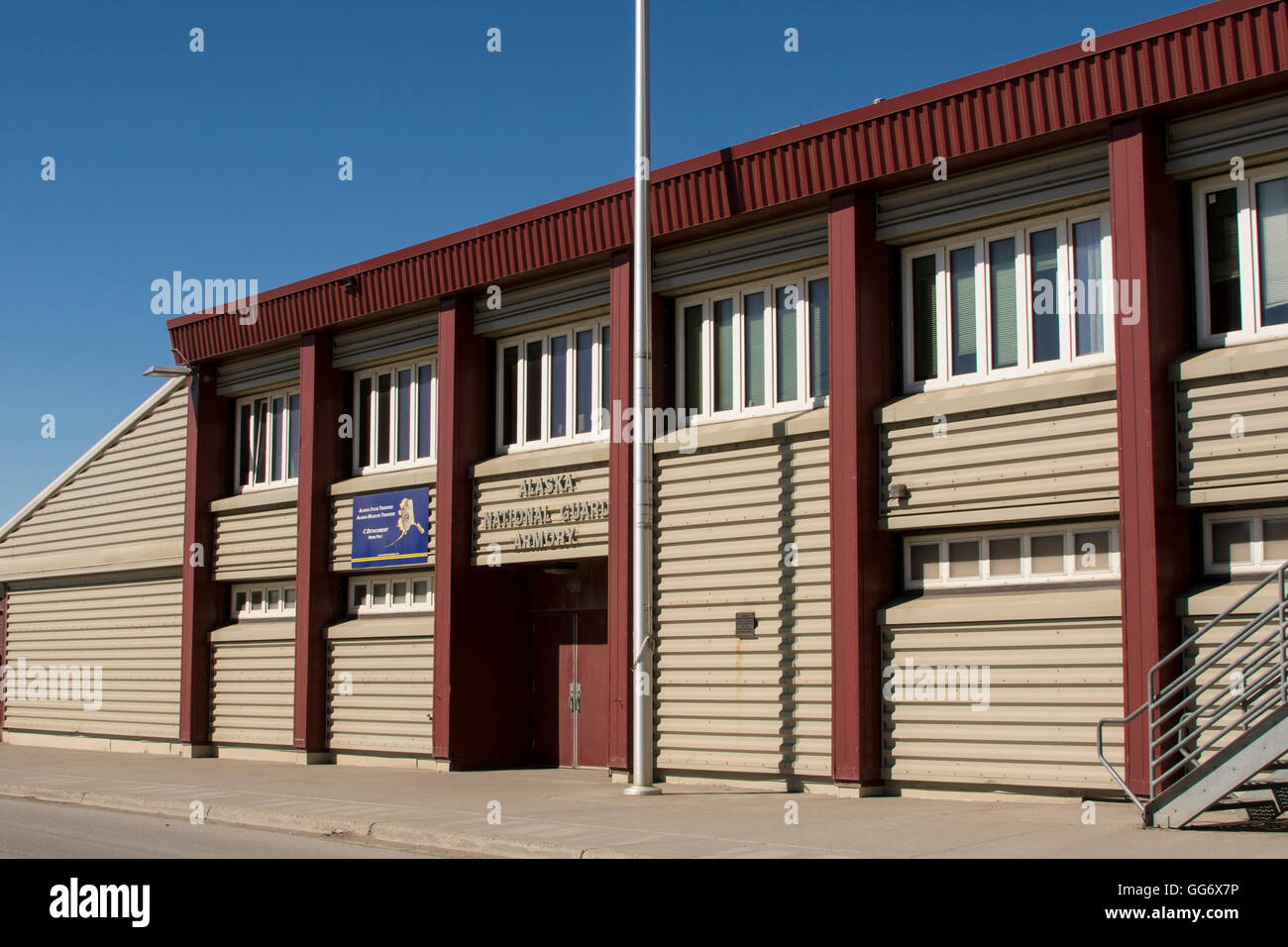Alaska, Nome. Downtown Nome, National Guard Armory Stock Photo Alamy