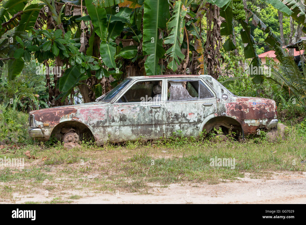 An Old Abandoned Car In Rural Sabah Malaysia Borneo Stock Photo Alamy