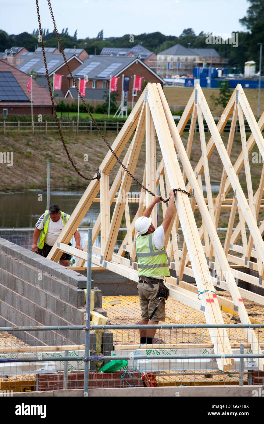 New Build houses in Buckshaw Village, Chorley, Lancashire, UK Stock