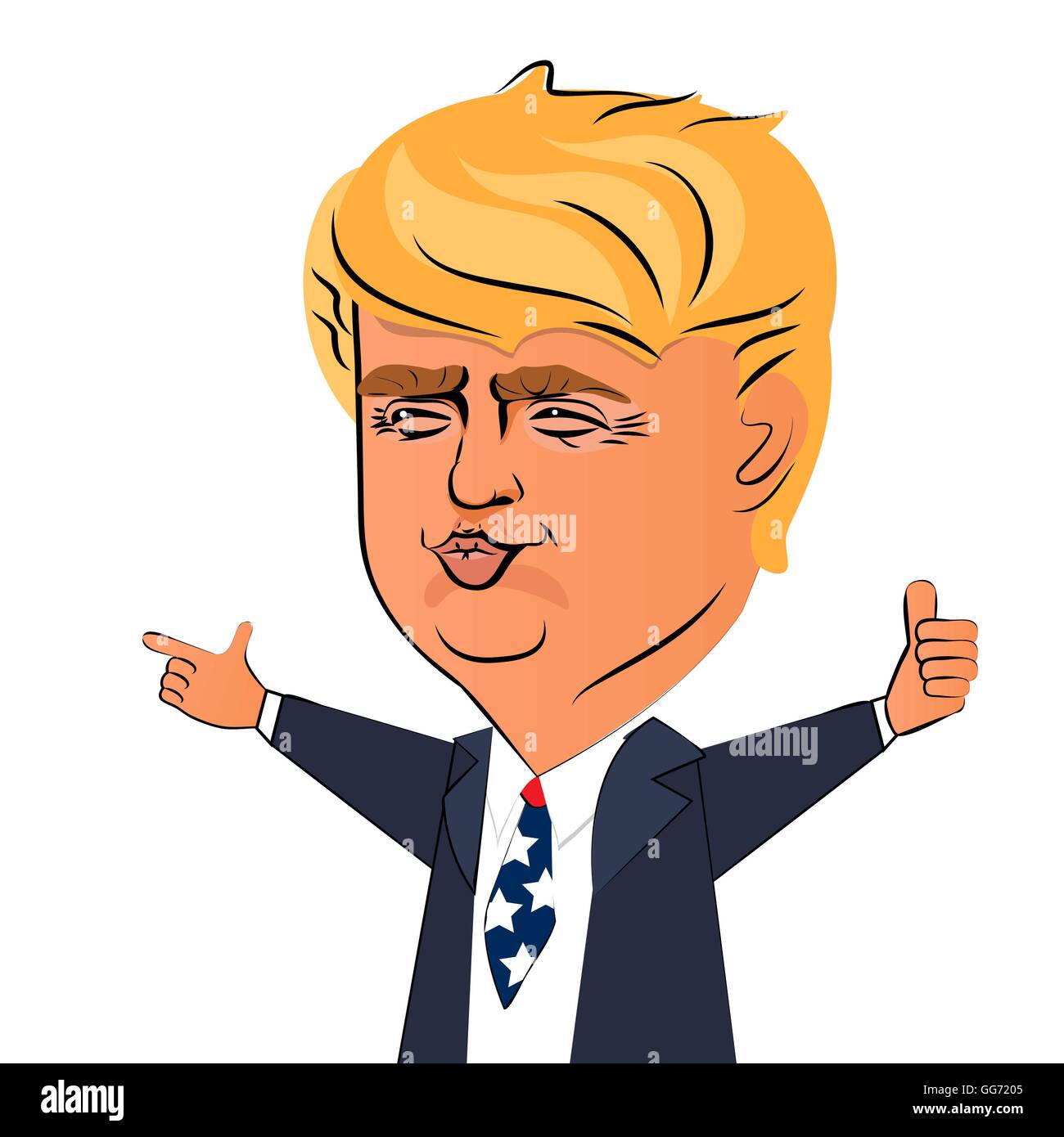 August 03, 2016 Donald Trump Stock Vector