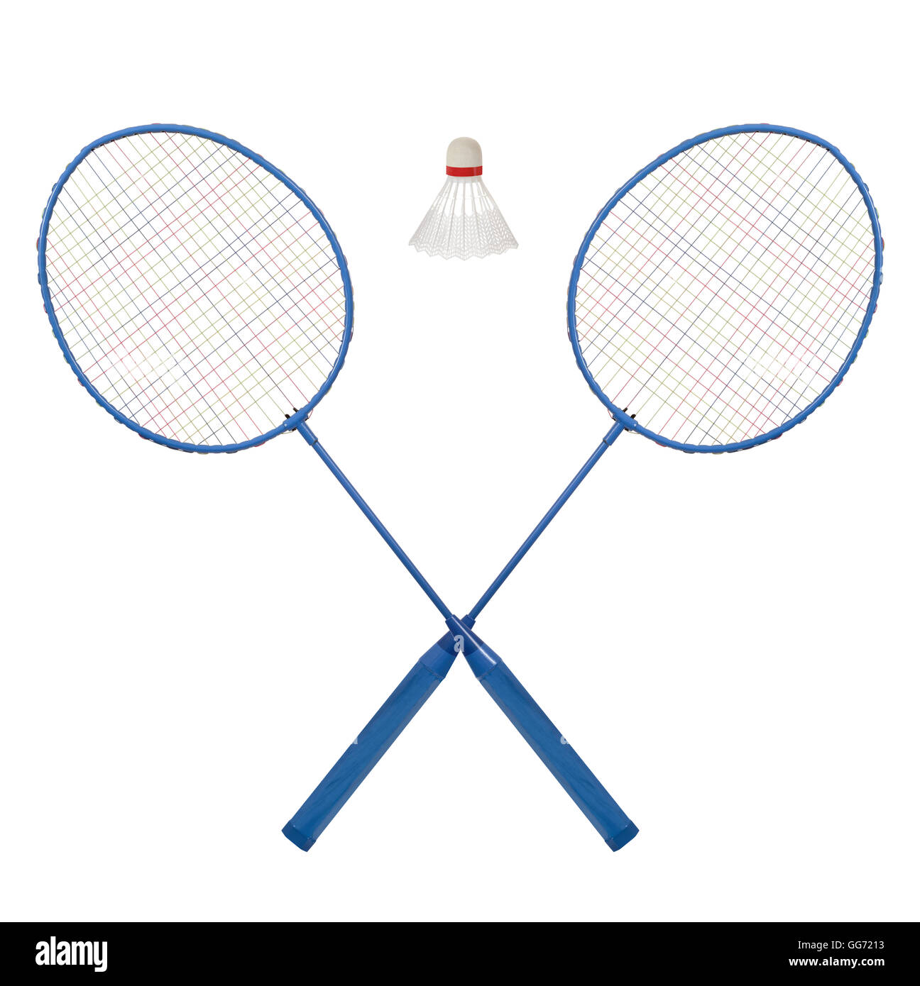 Badminton shuttlecock rackets set Stock Photo