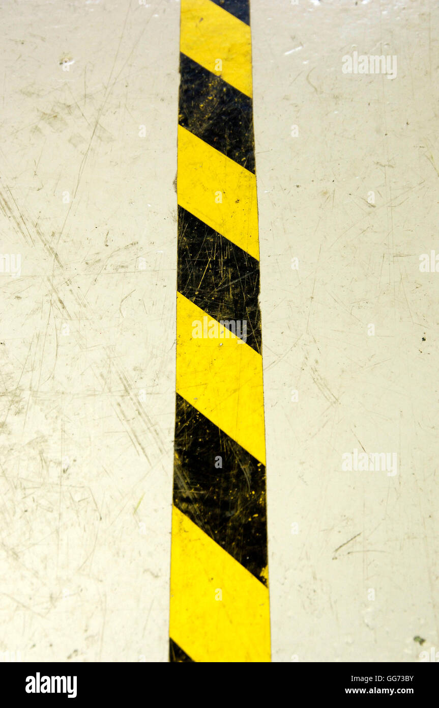 Black and yellow restriction line Stock Photo Alamy