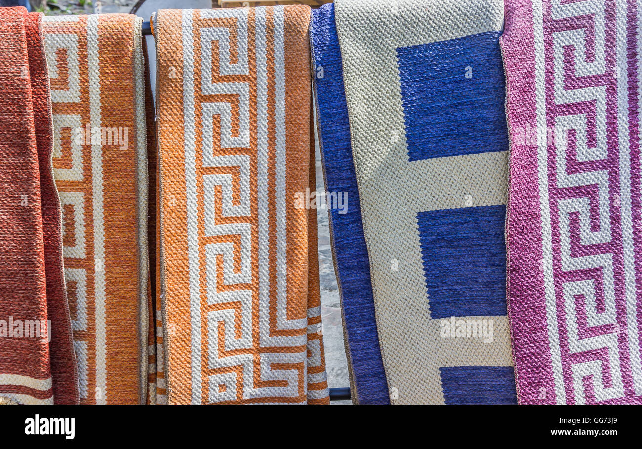 Handmade rugs of Las Alpujarras in Pampaneira, Spain Stock Photo