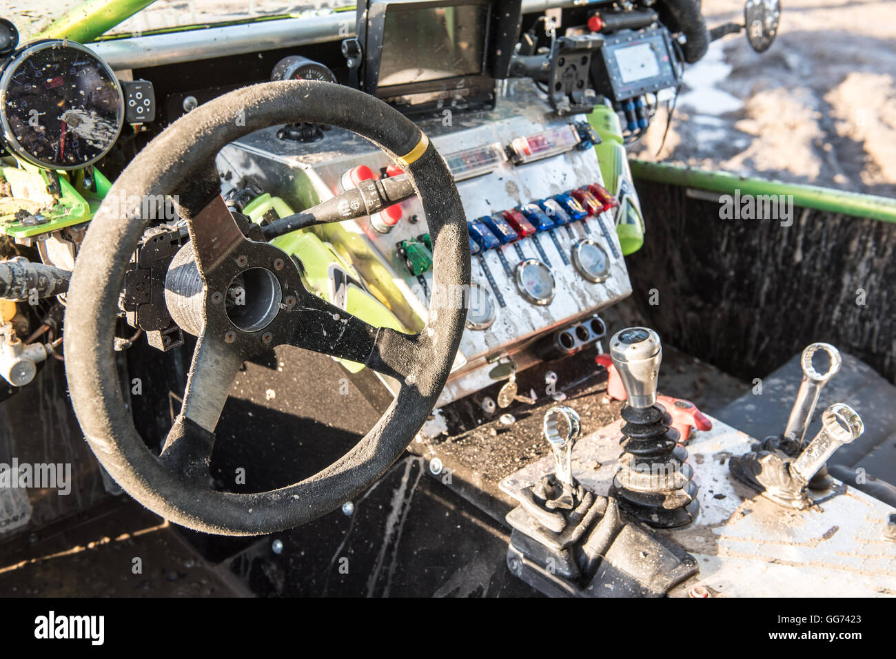 inside of offroad rally car Stock Photo - Alamy