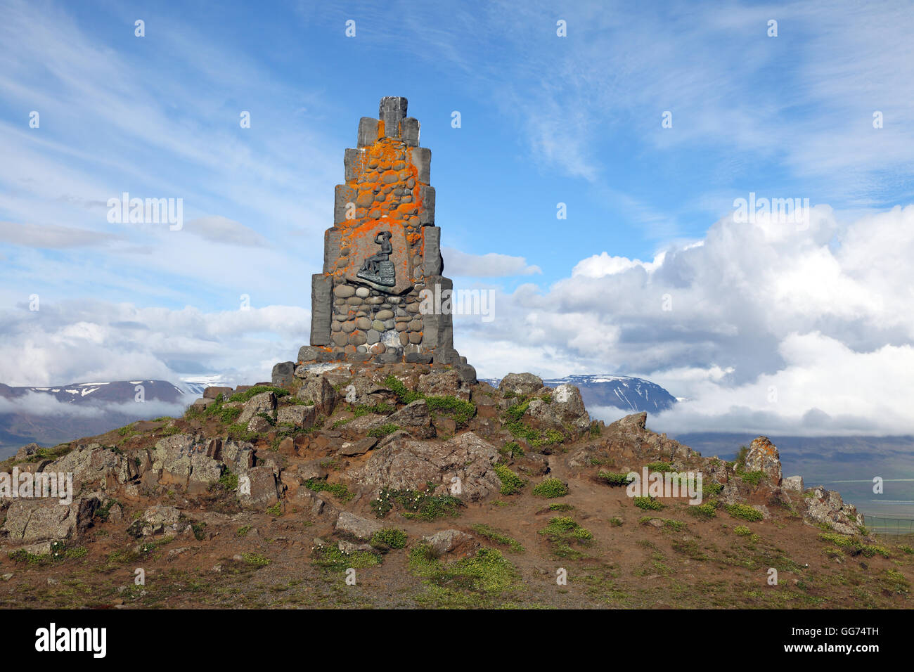 Stephan G. Stephansson monument, Iceland Stock Photo