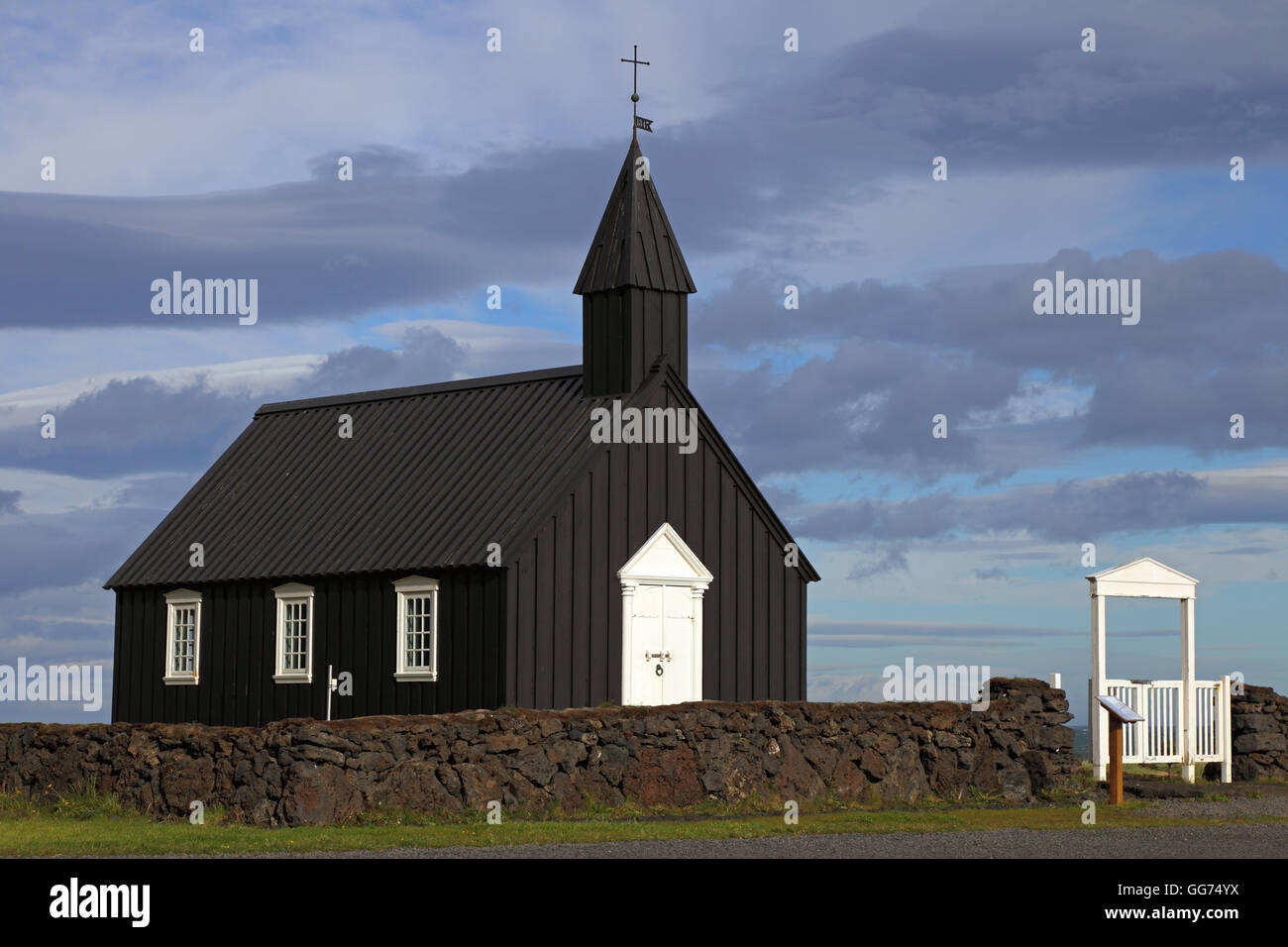 Black church of Budir, Iceland Stock Photo