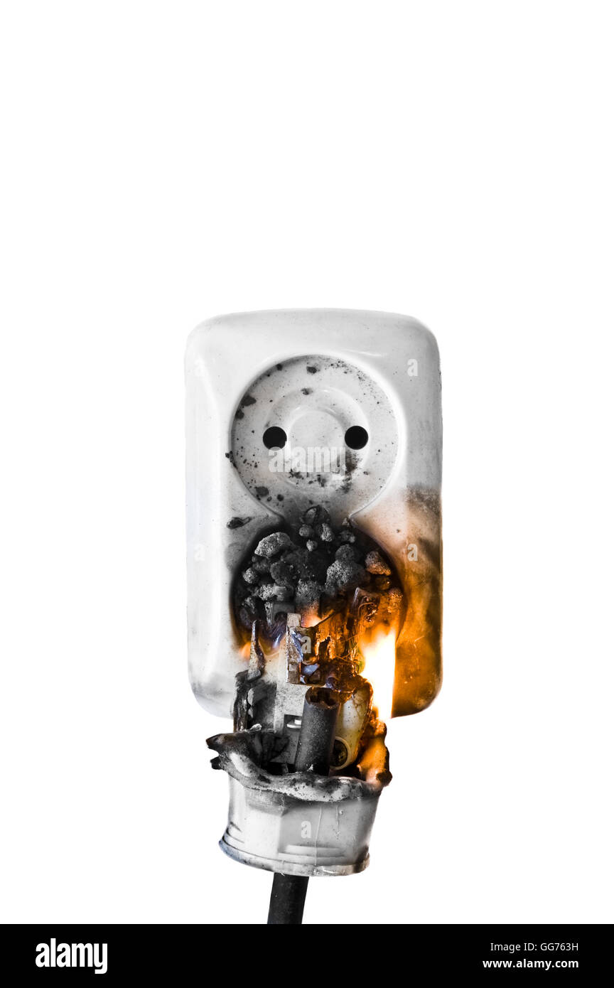 electrical failure in power outlet isolated Stock Photo Alamy
