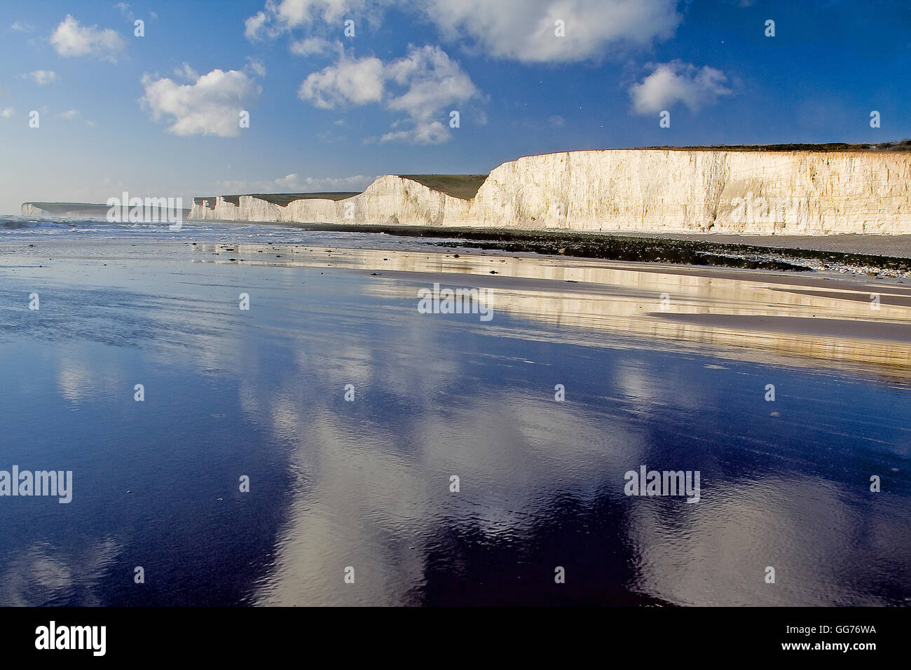 Low tide at Birling Gap Stock Photo