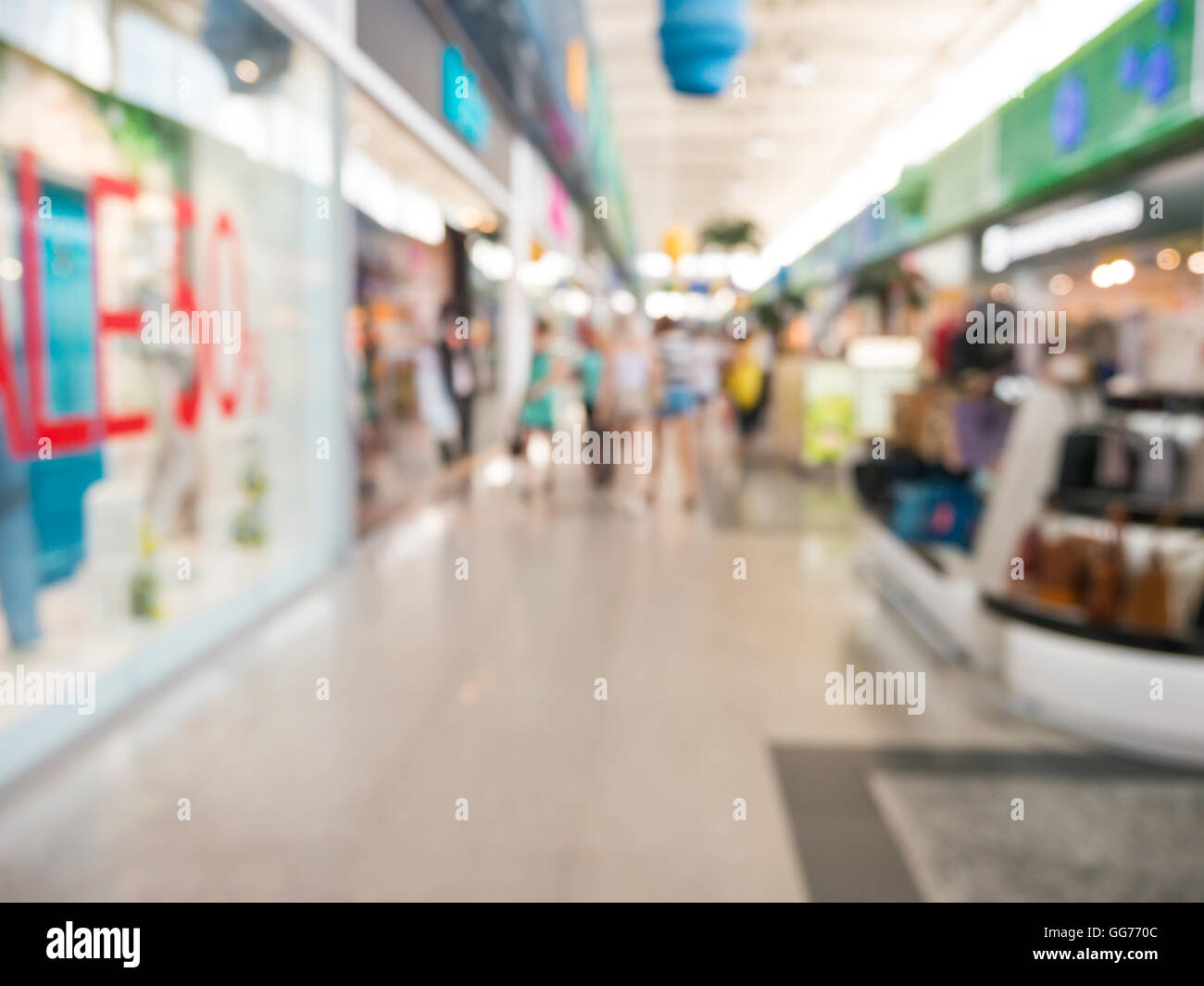 Abstract blurred background of shopping mall hall Stock Photo - Alamy