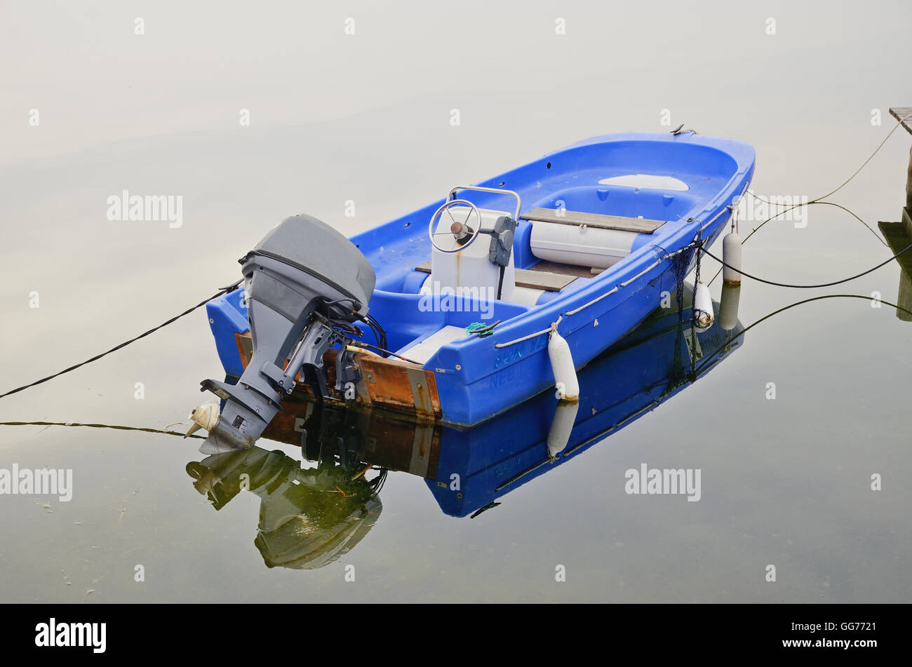 Boat with an outboard motor Stock Photo Alamy