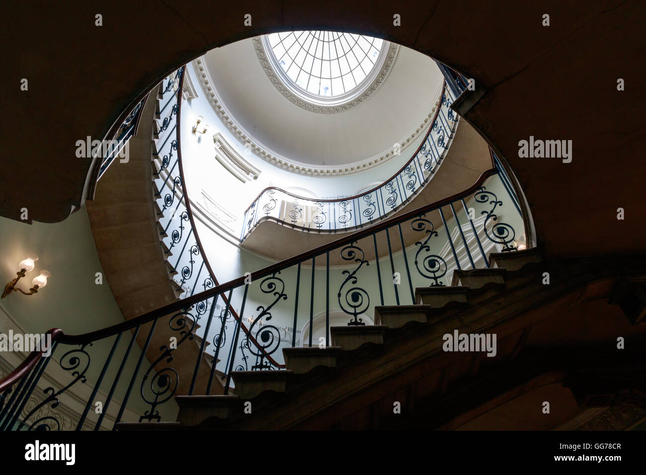 London, UK - July 5, 2016 - Rotunda Nelson Stair at the western side of Somerset House Stock Photo