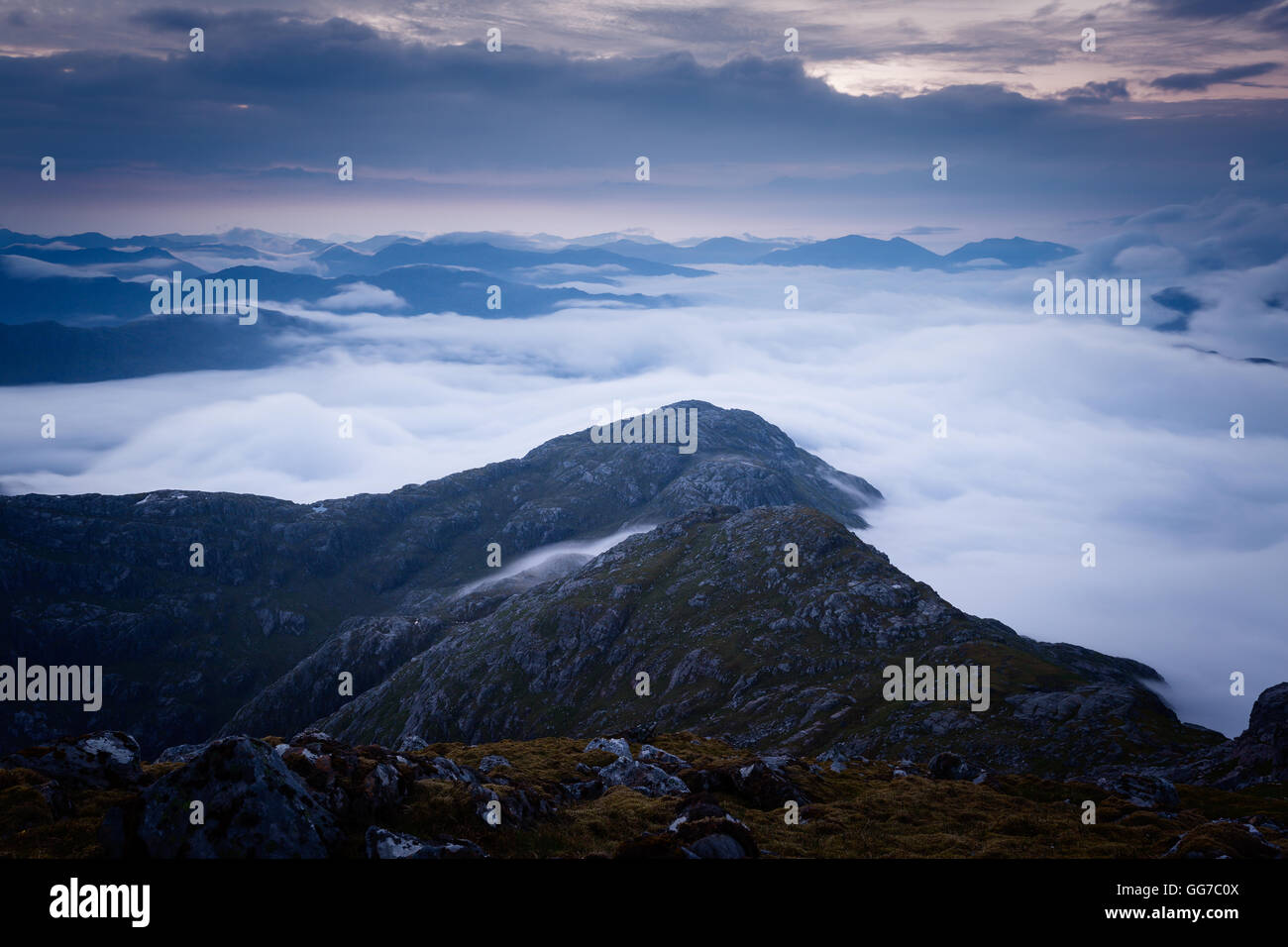 An inversion seen from the summit of Sgurr na Ciche, Glen Dessary Stock Photo