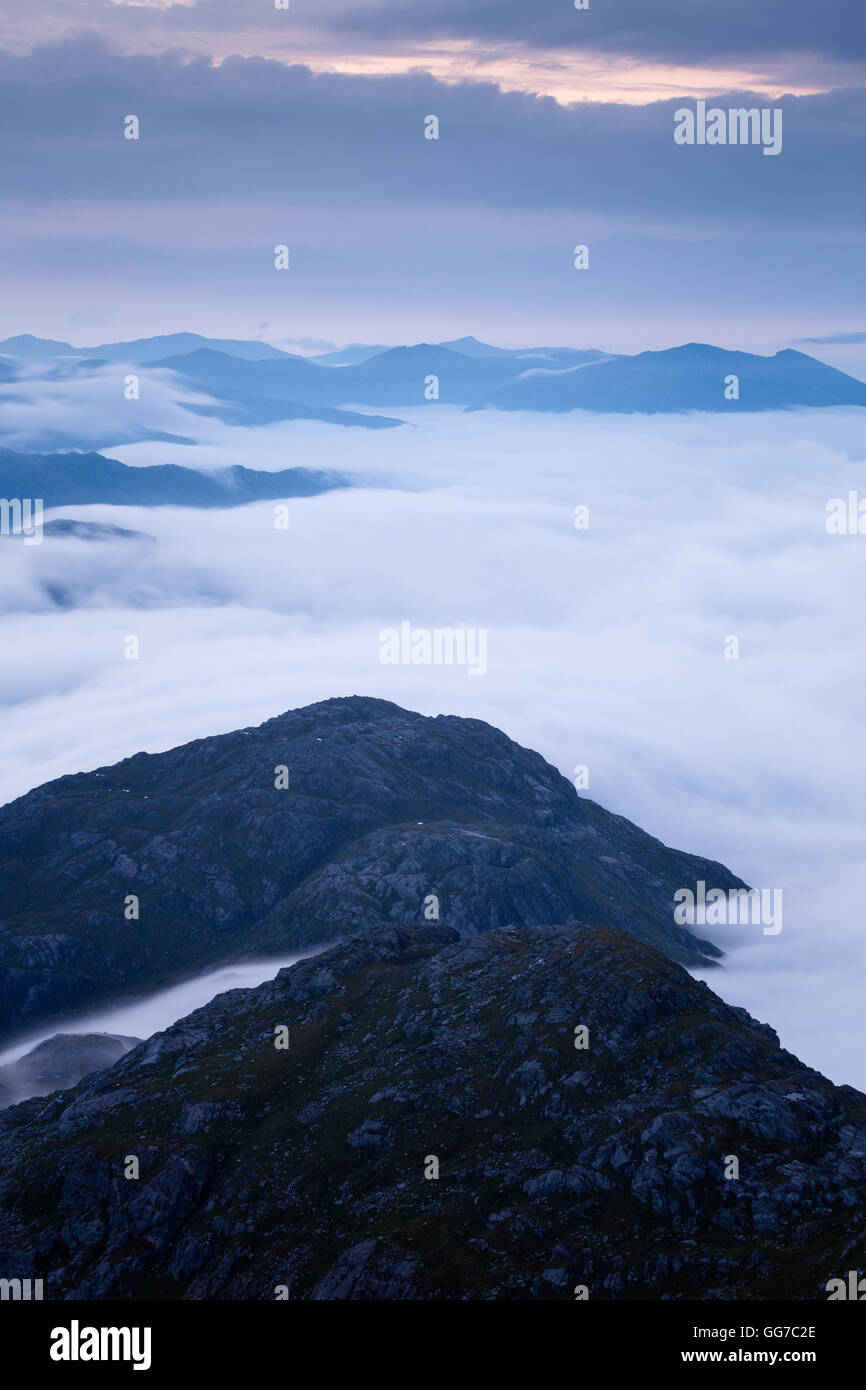 A large bank of clouds above Loch Cuaich (Loch Quoich) Stock Photo