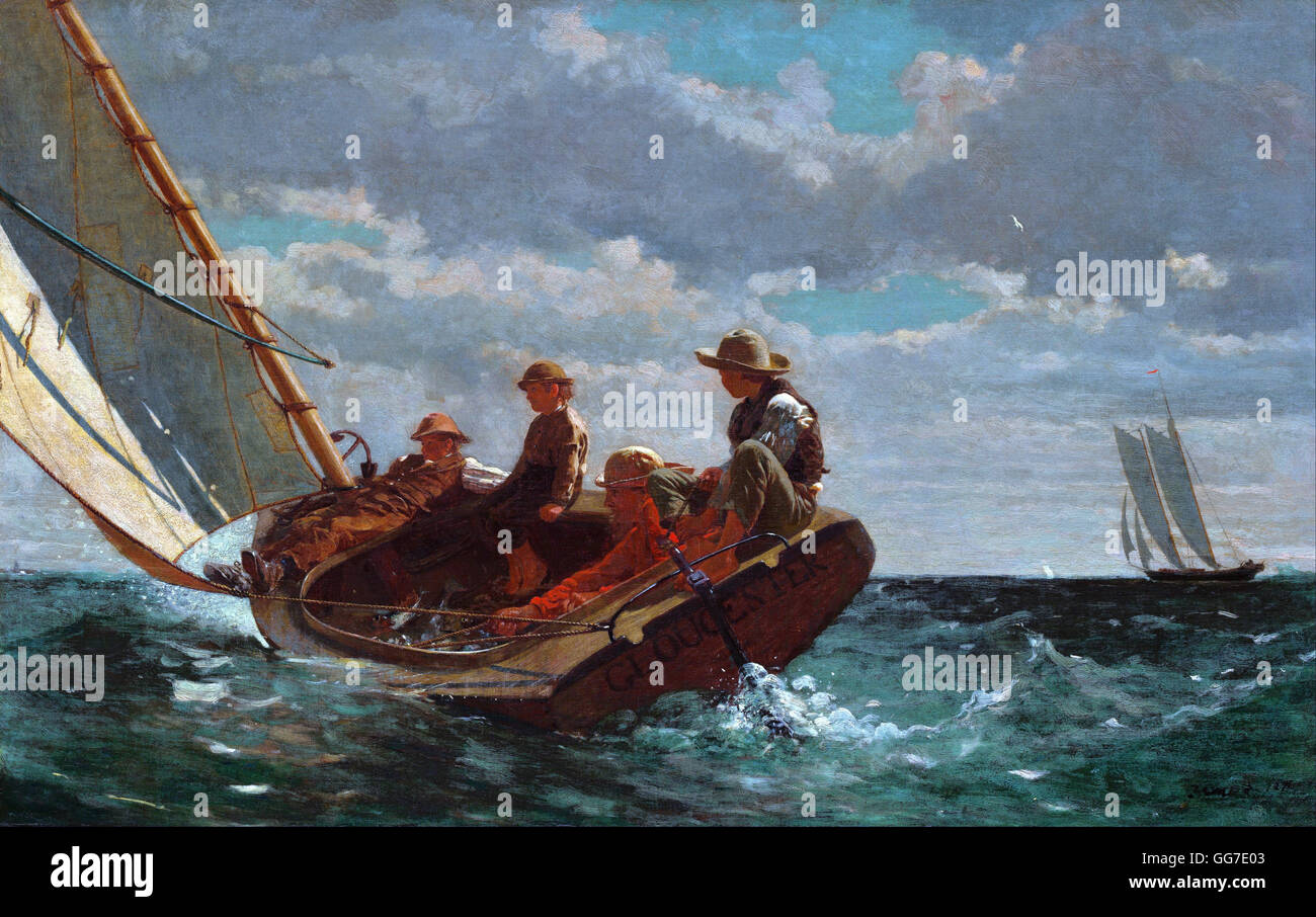 Breezing Up by Winslow Homer Stock Photo