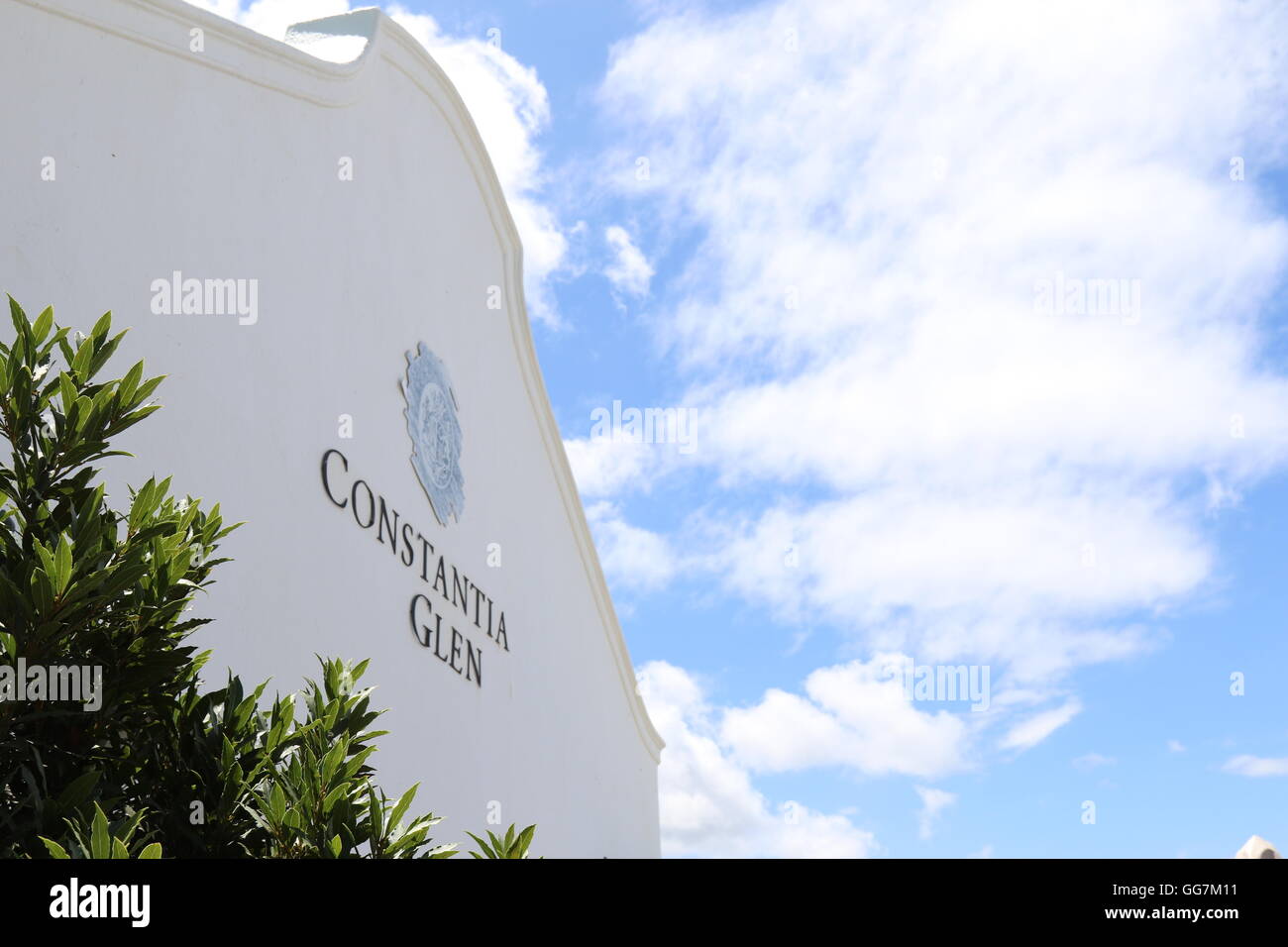 Building and blue sky at Constantia Glen, Cape Town, South Africa Stock Photo