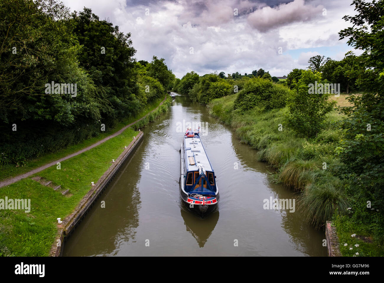 Narrow boat of Kennet and Avon Canal in Wiltshire England, United Kingdom Stock Photo