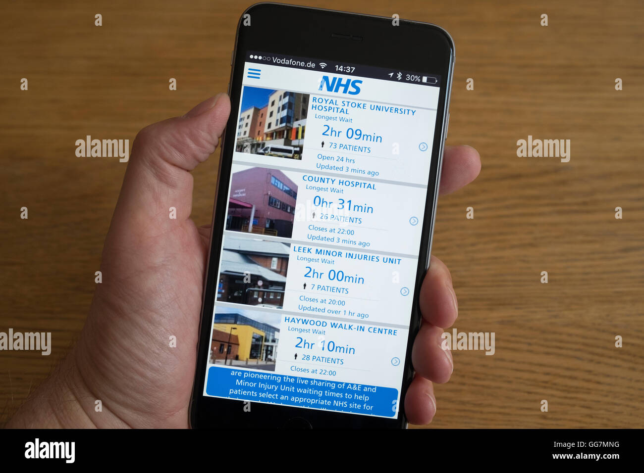 Nhs waiting times app hires stock photography and images Alamy
