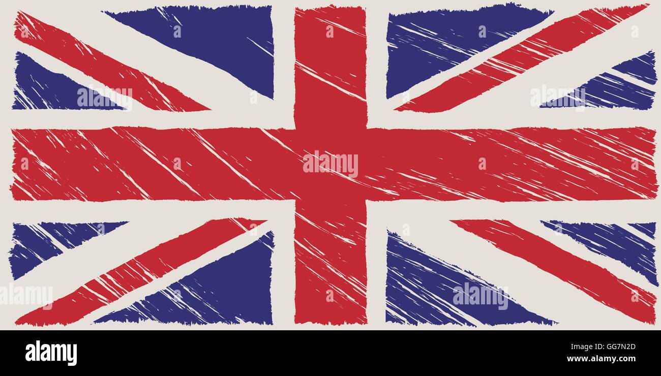the flag of united kingdom with some grunge textures Stock Vector Image ...