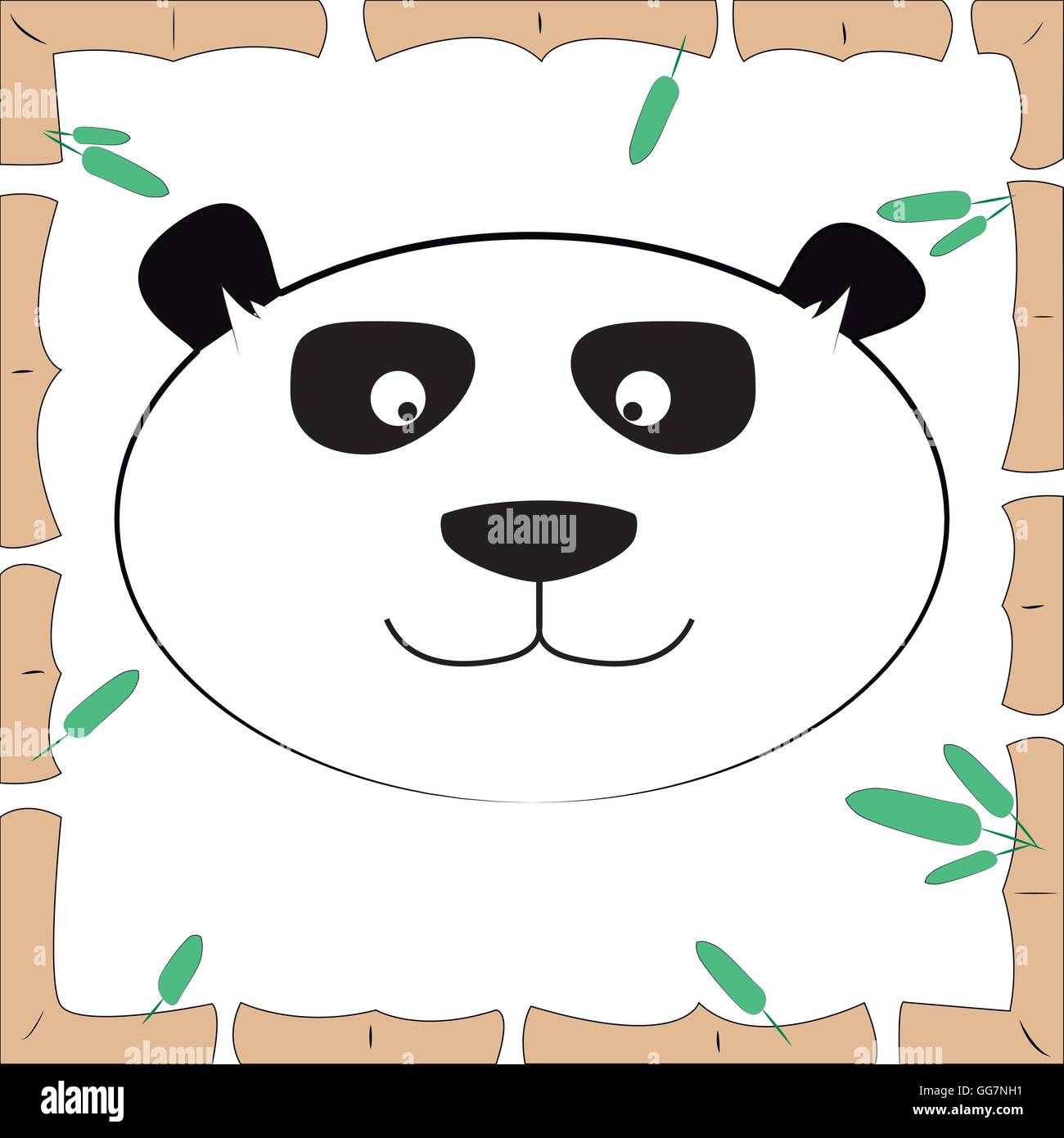 a white background with bamboo and a head of a panda Stock Vector Image ...