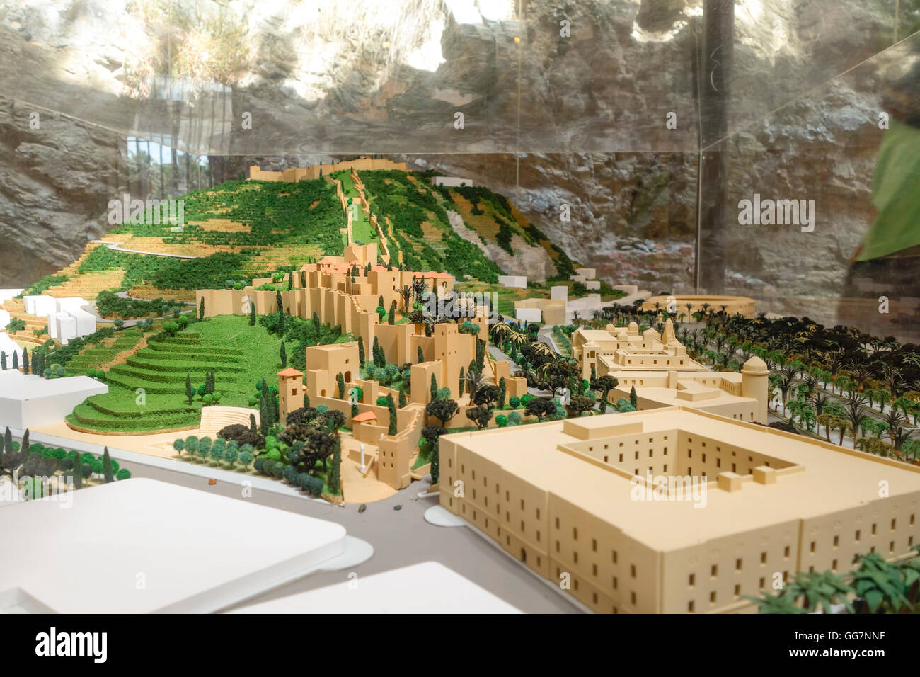 A model of Malaga showing Alcazaba in the middle, Malaga, Spain. Stock Photo