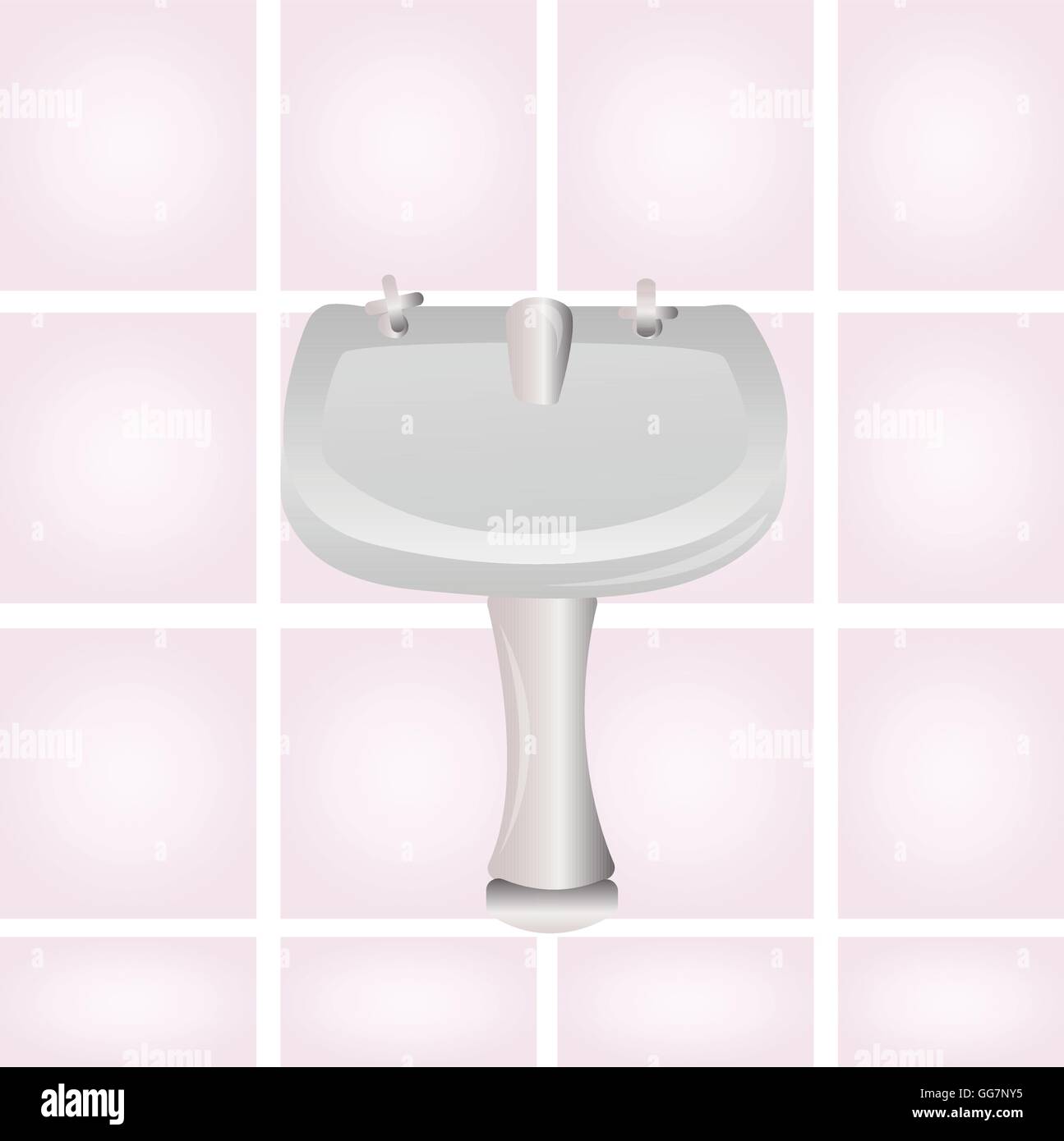 an isolated white sink on a colored background Stock Vector Image & Art ...