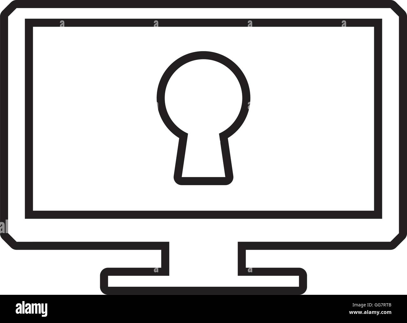 Padlock computer security system protection icon. Vector graphic Stock ...