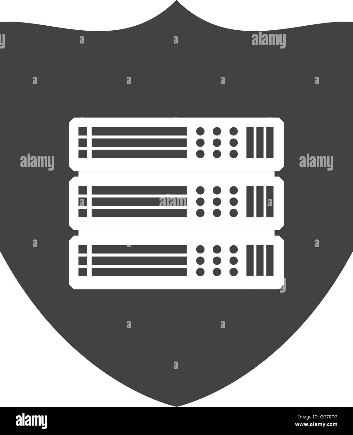 Shield data center security system protection icon. Vector graph Stock ...
