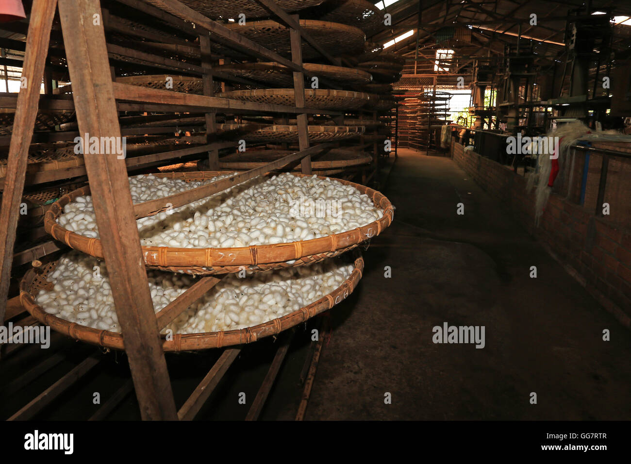 Raw silk Stock Photo