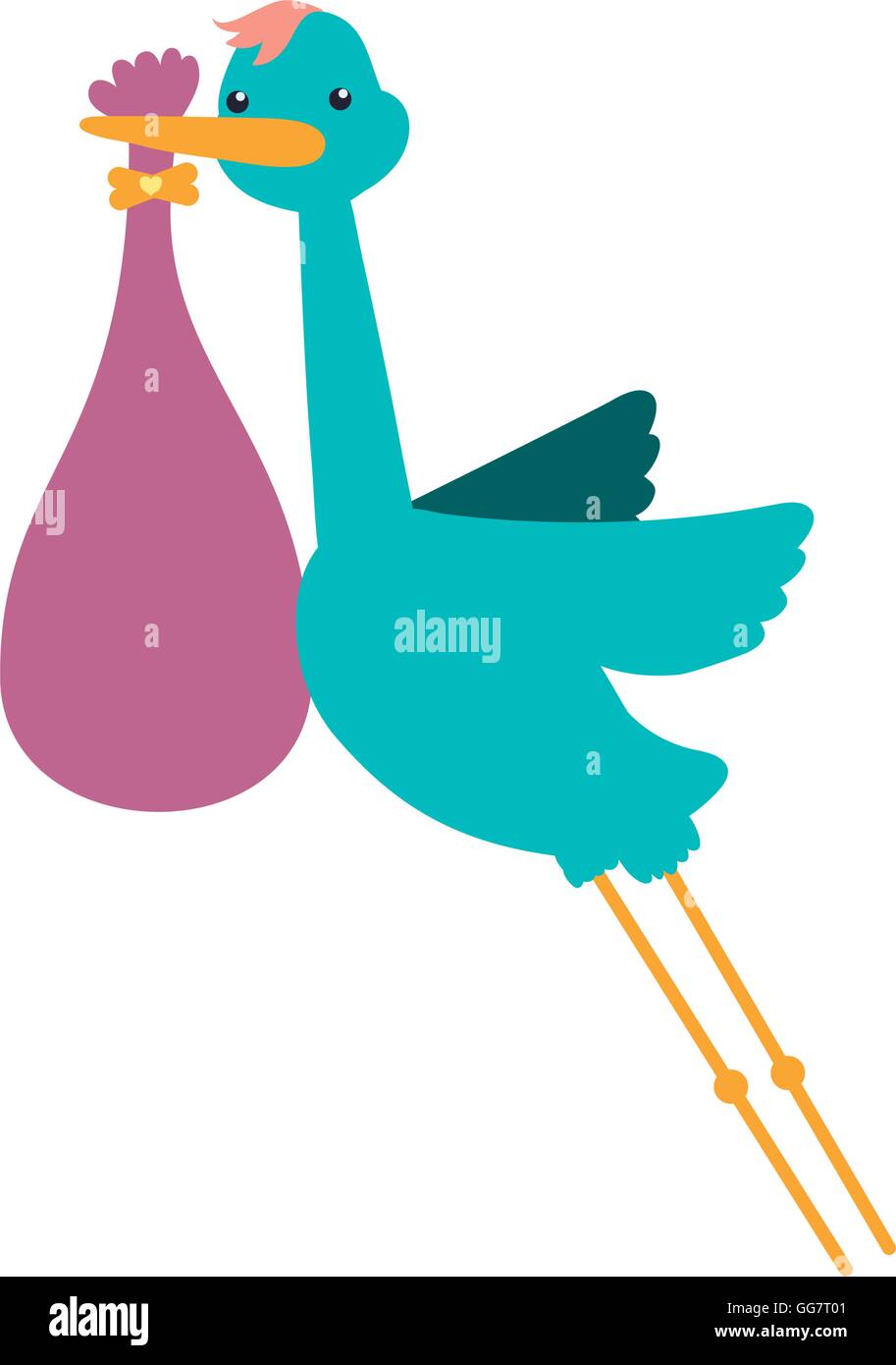 Stork baby bag icon vector hi-res stock photography and images - Alamy