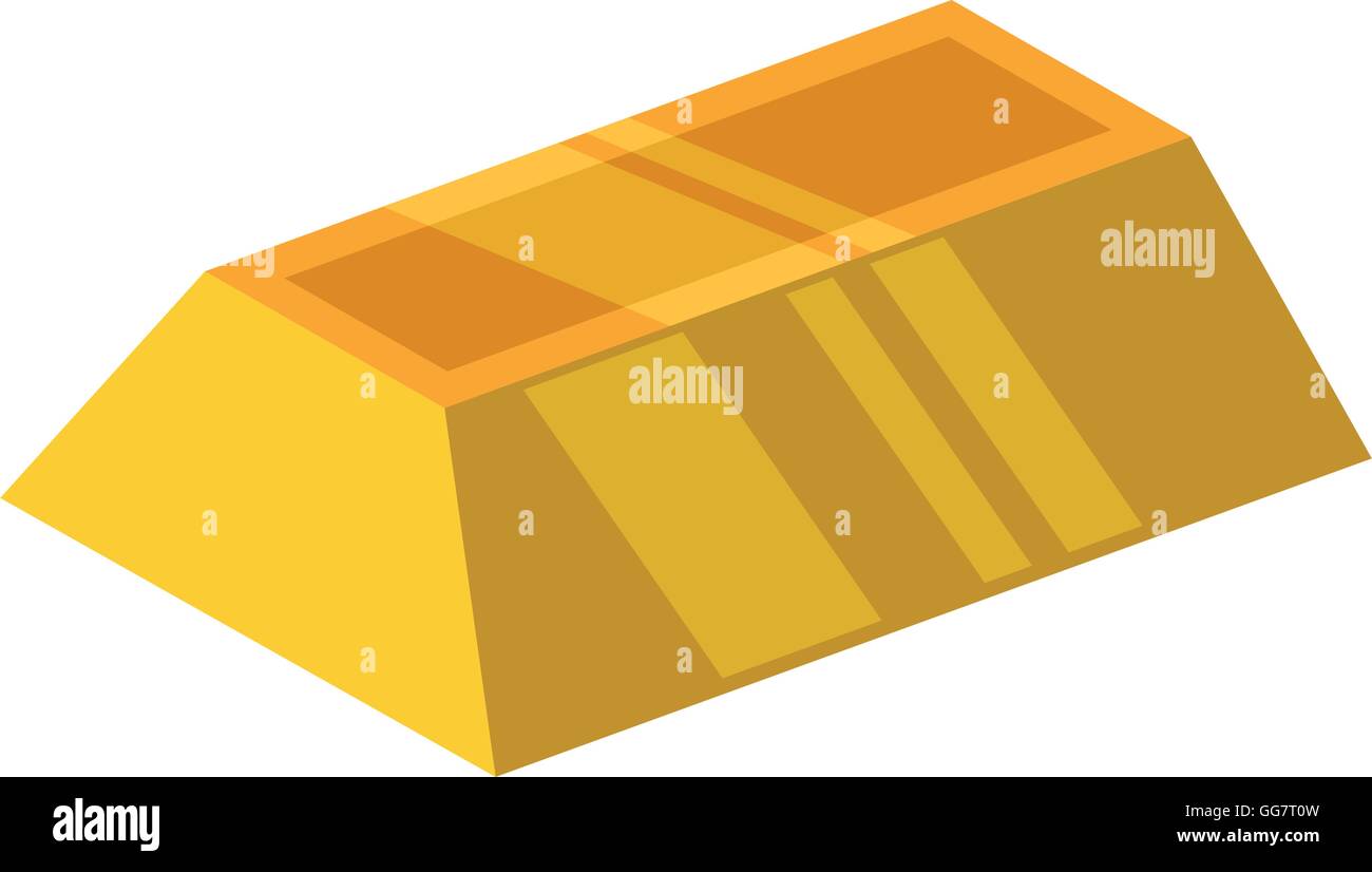 Gold bar block yellow treasure icon. Vector graphic Stock Vector Image ...