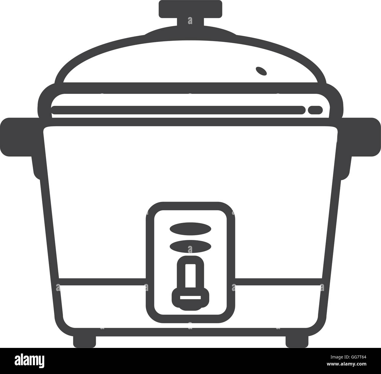 Rice cooker supply house electric appliance icon. Vector graphic Stock