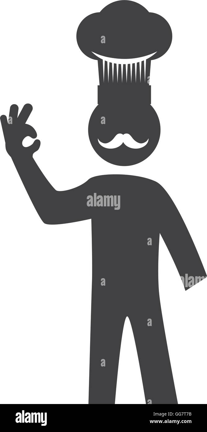 Chefs hat chef pictogram silhouette icon. Vector graphic Stock Vector ...