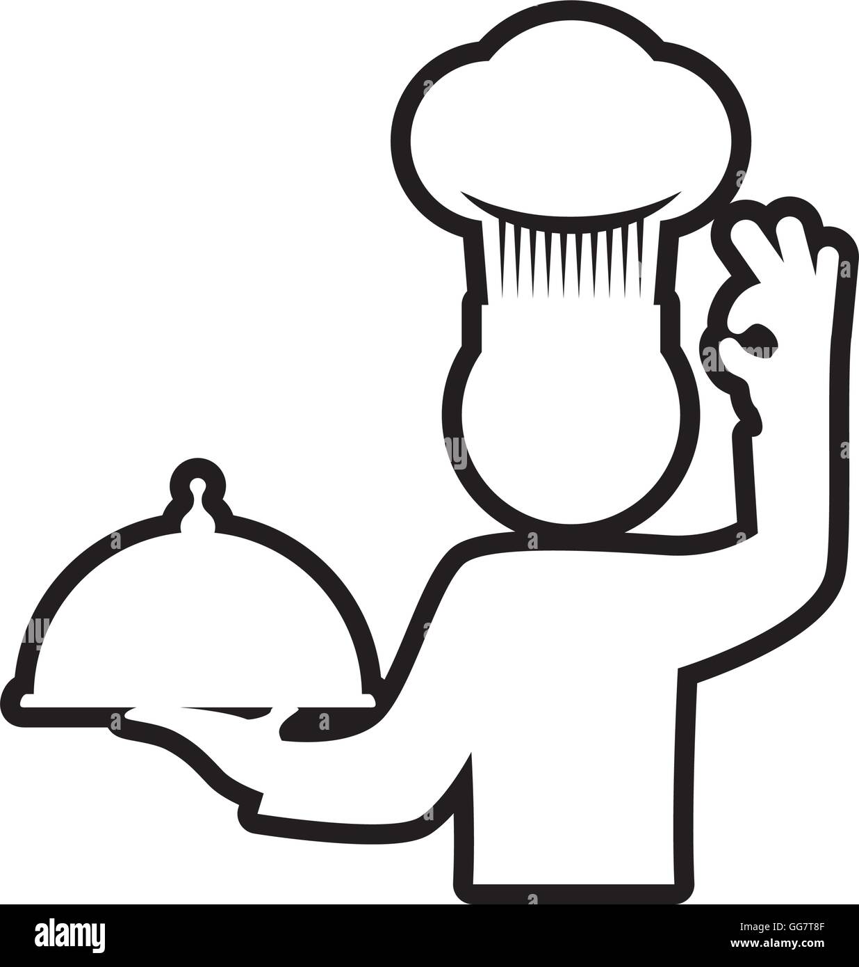 Chefs hat chef pictogram silhouette icon. Vector graphic Stock Vector ...