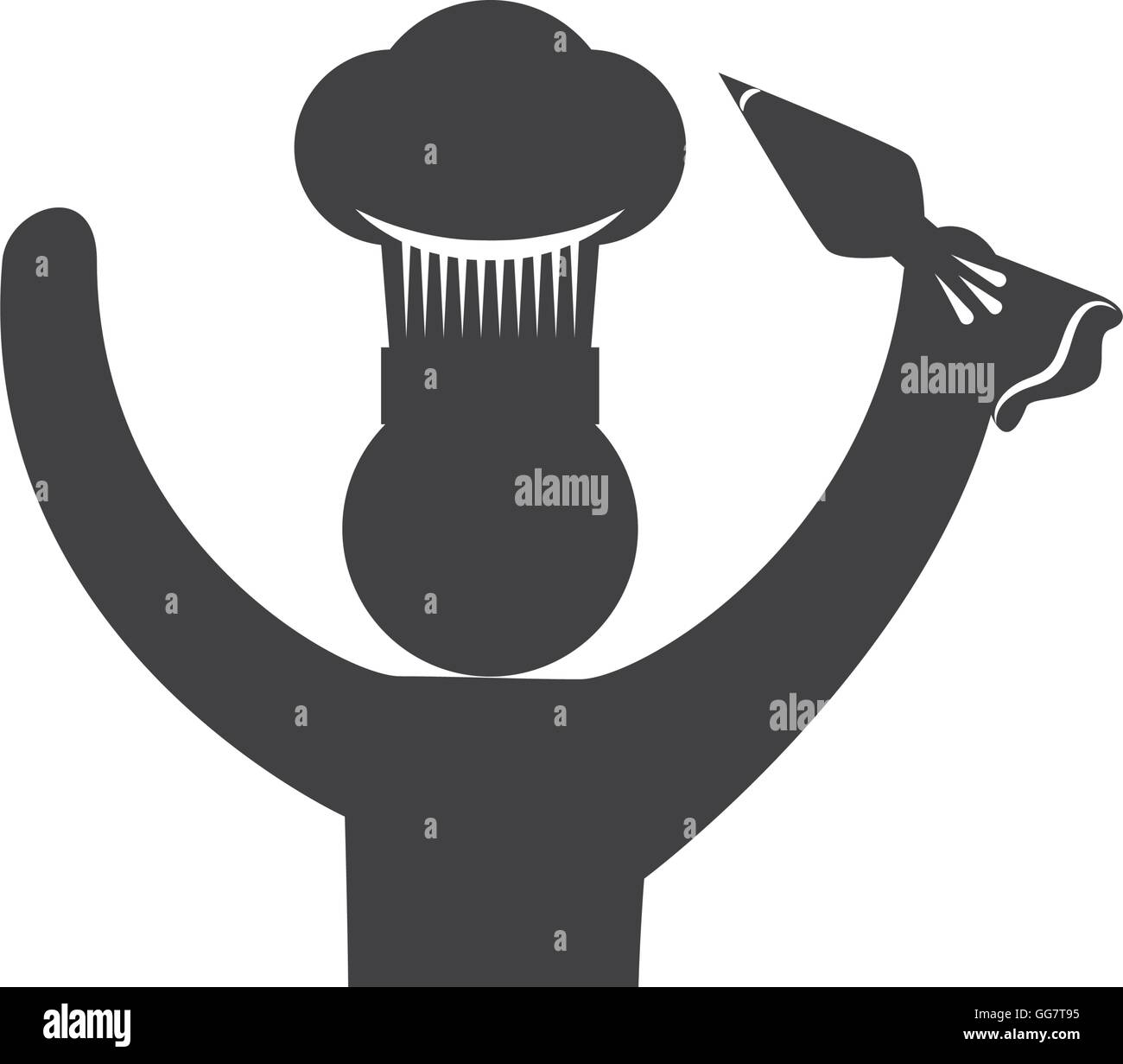 Chefs hat chef pictogram silhouette icon. Vector graphic Stock Vector ...