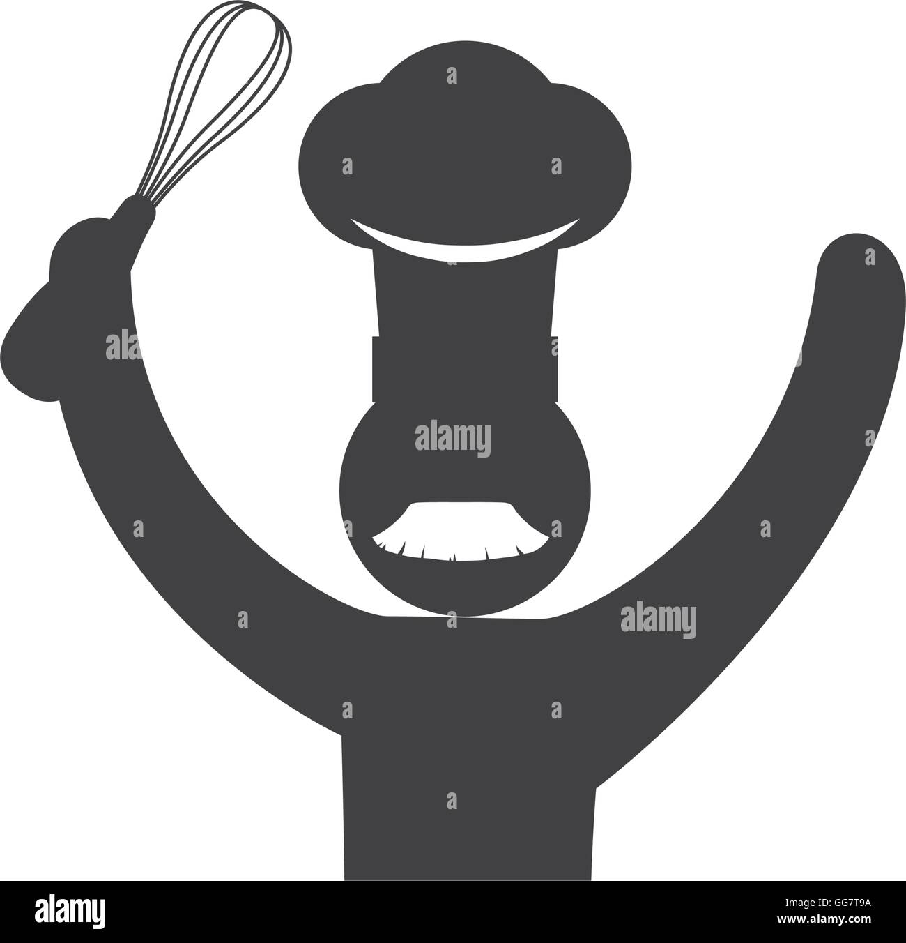 Chefs hat chef pictogram silhouette icon. Vector graphic Stock Vector ...