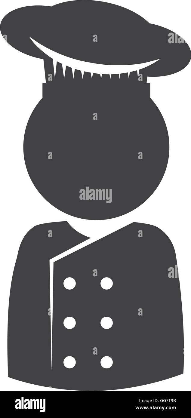 Chefs hat chef pictogram silhouette icon. Vector graphic Stock Vector ...