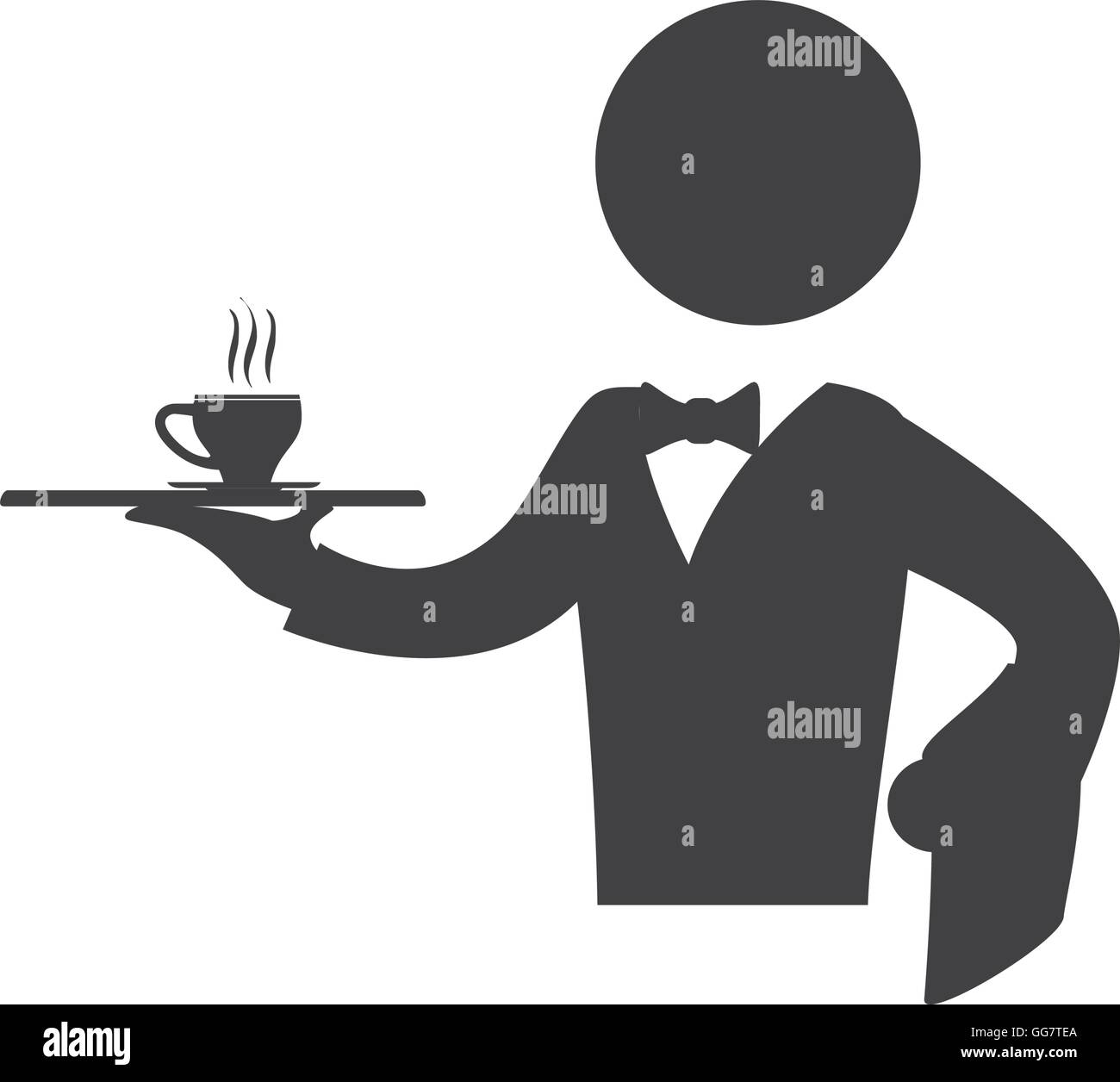 Waiter mug male pictogram suit person icon. Vectorg graphic Stock ...