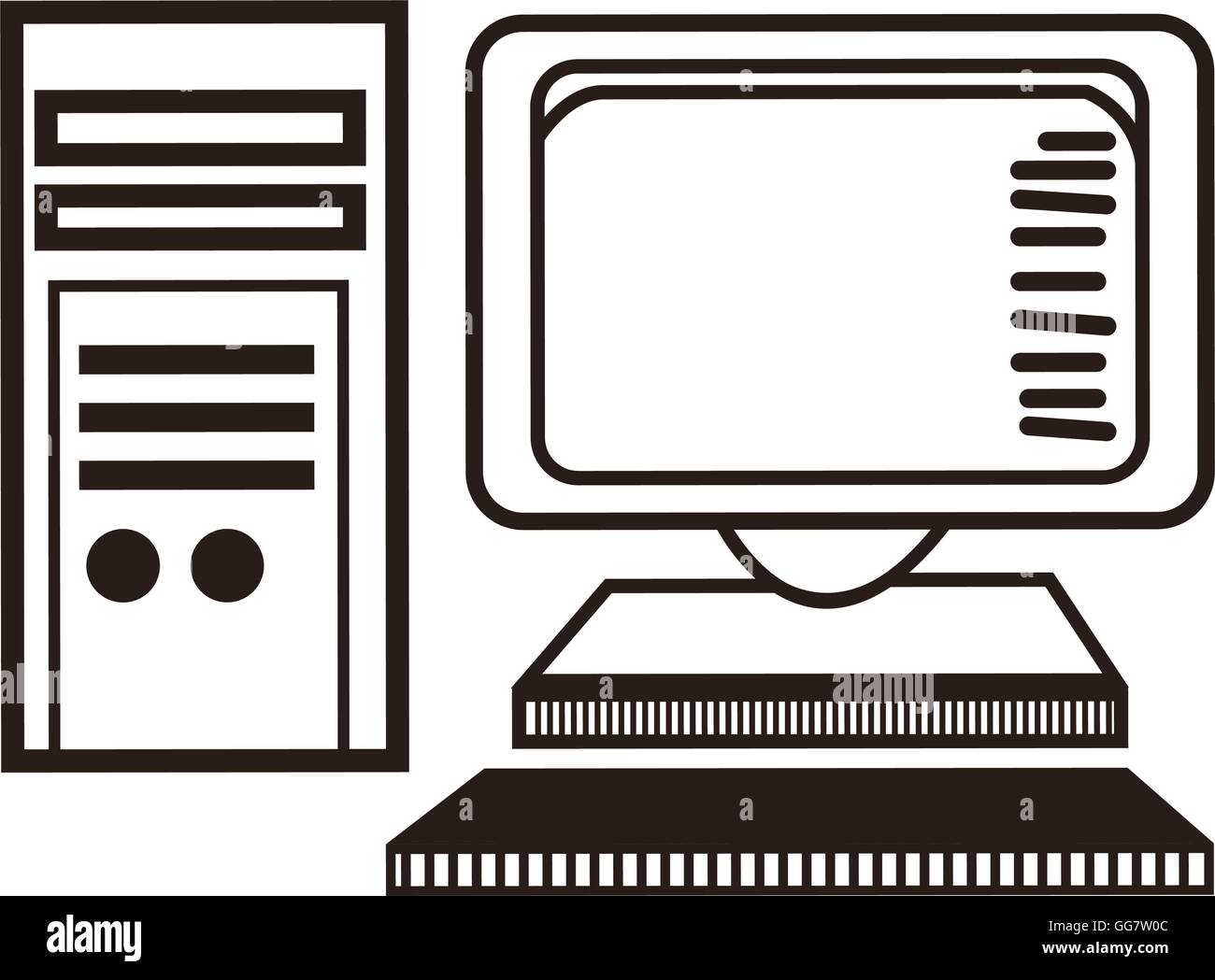 desk computer icon Stock Vector Image & Art - Alamy