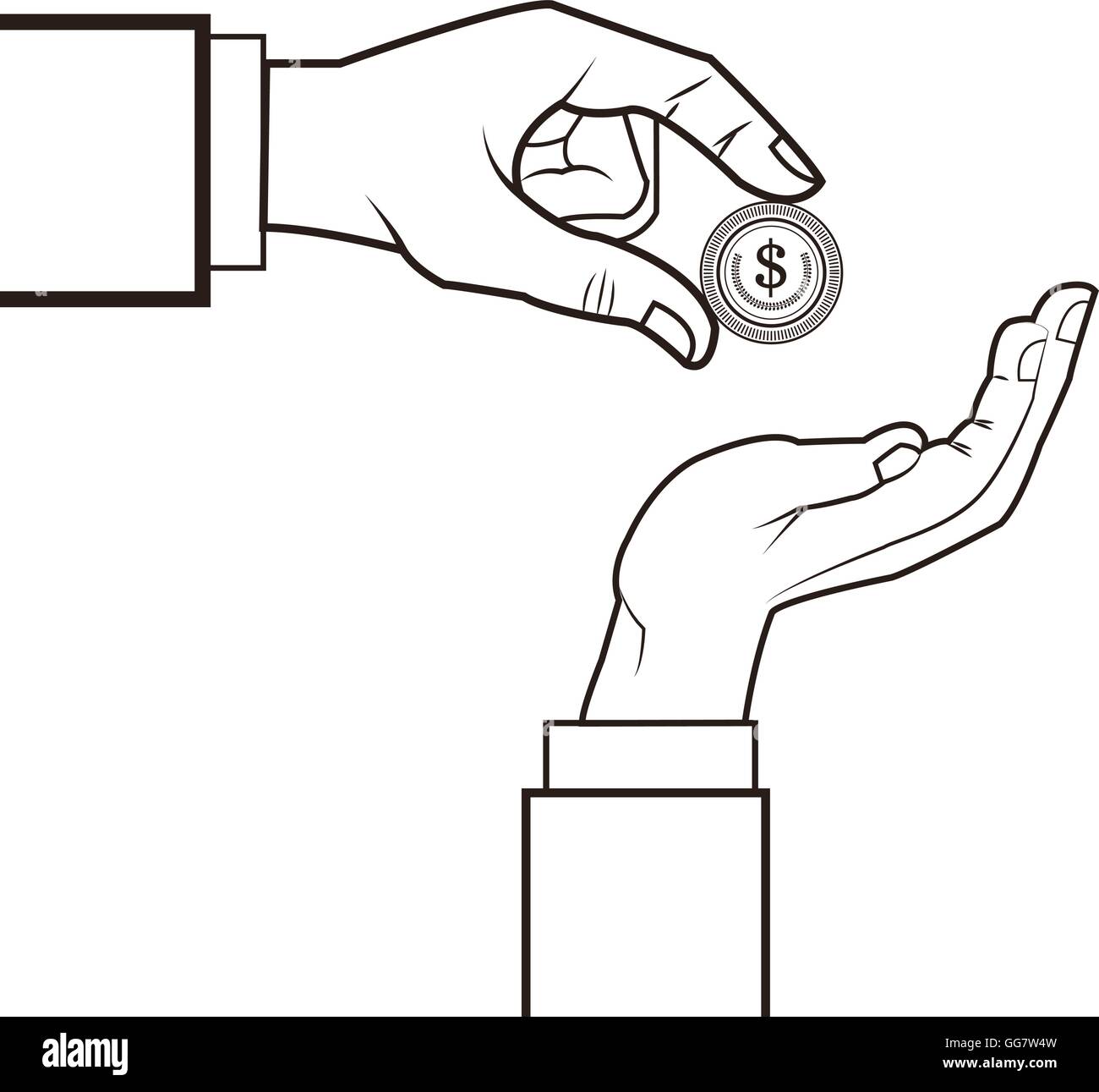 Hand hands shadow abstract Stock Vector Images - Alamy