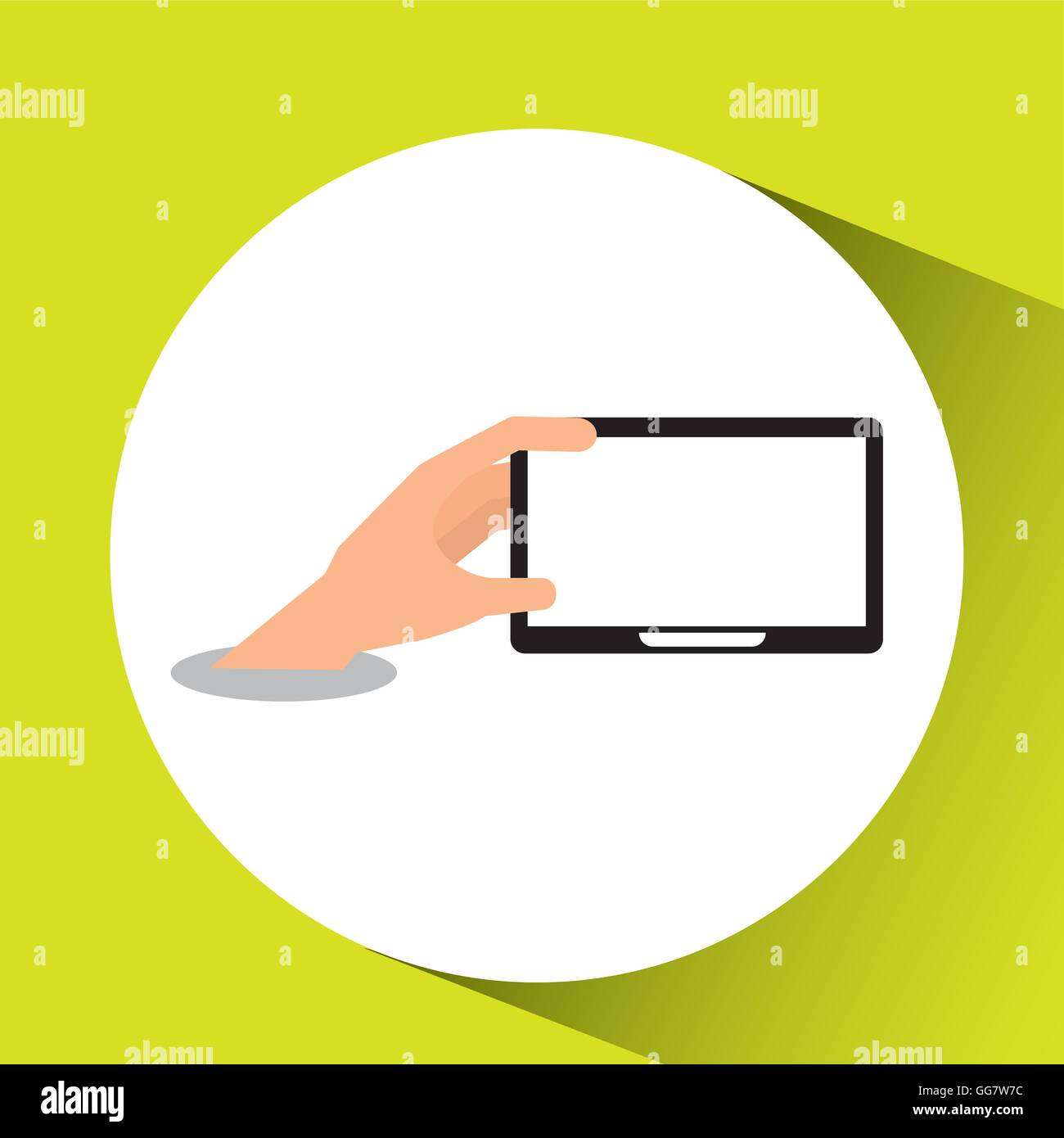 hand with tablet icon Stock Vector Image & Art - Alamy