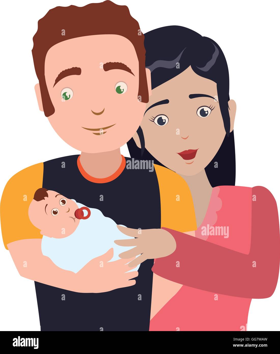 family baby couple parents icon. Vector graphic Stock Vector Image ...