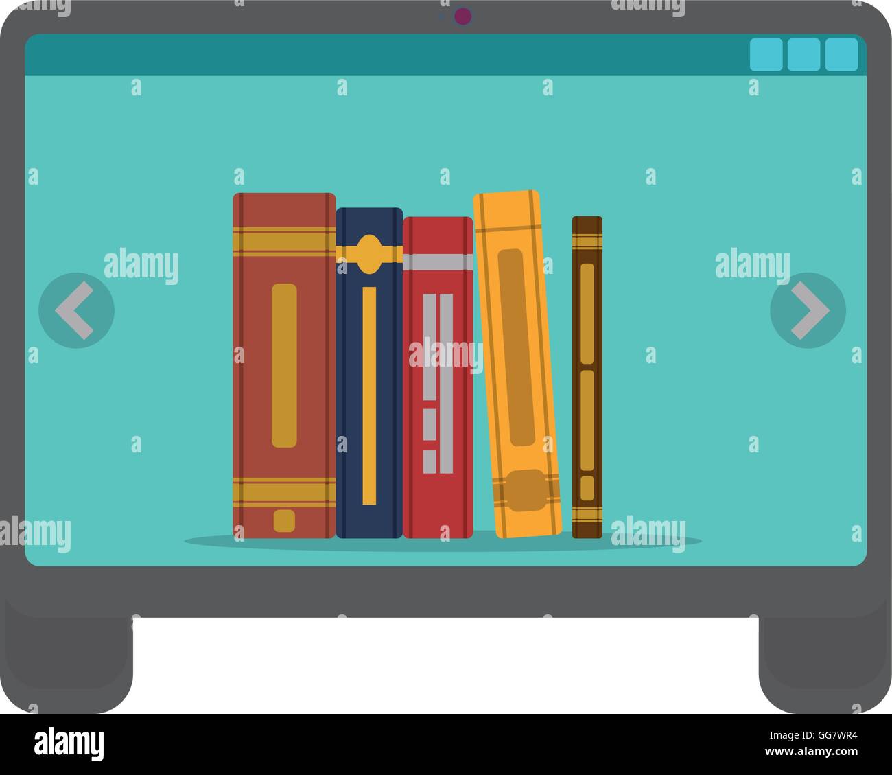 ebook computer online reading internet icon. Vector graphic Stock ...