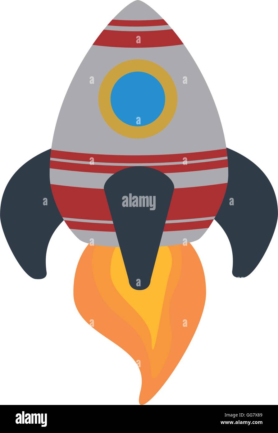rocket spaceship science aircraft icon. Vector graphic Stock Vector ...