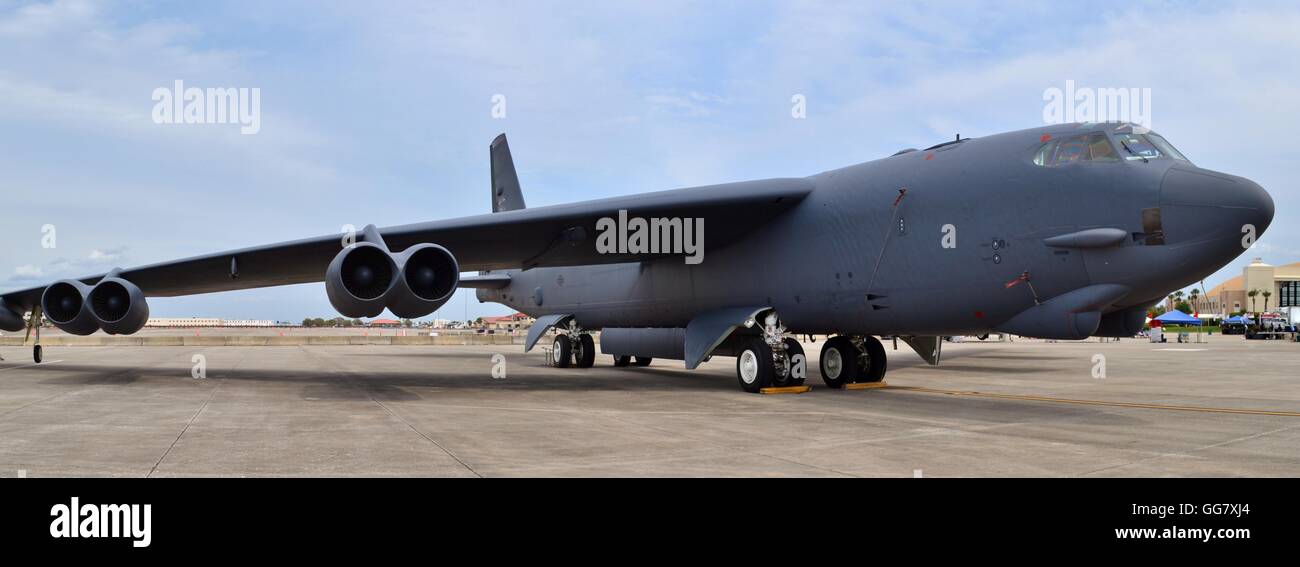 Air Force B-52 Stratofortress Bomber on the runway Stock Photo