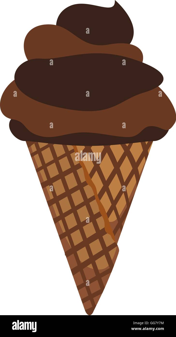 chocolate ice cream dessert delicious icon. Vector graphic Stock Vector ...