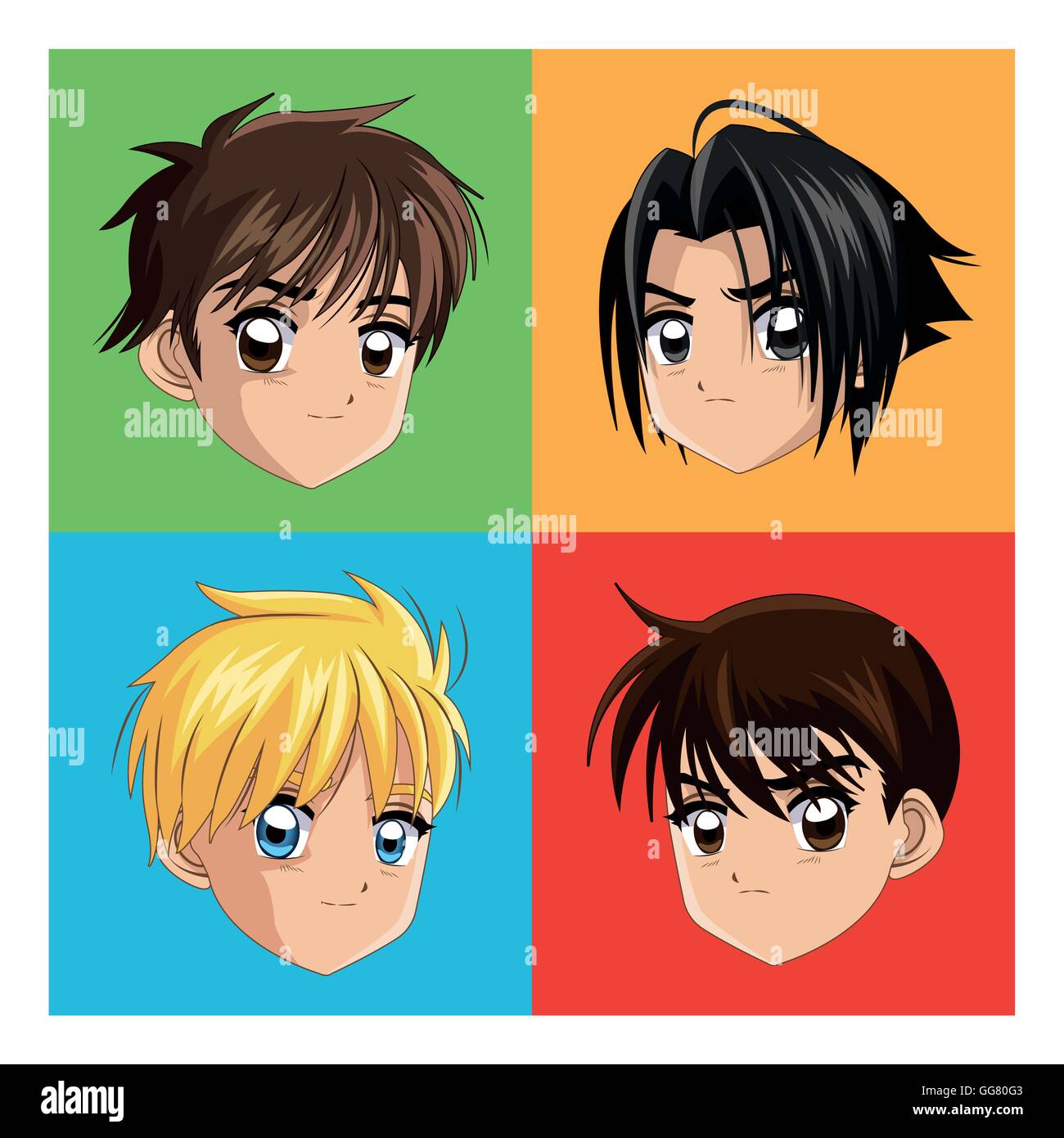 Boy Anime Male Manga Cartoon Icon. Vector Graphic Stock Vector -  Illustration of beauty, symbol: 110235843