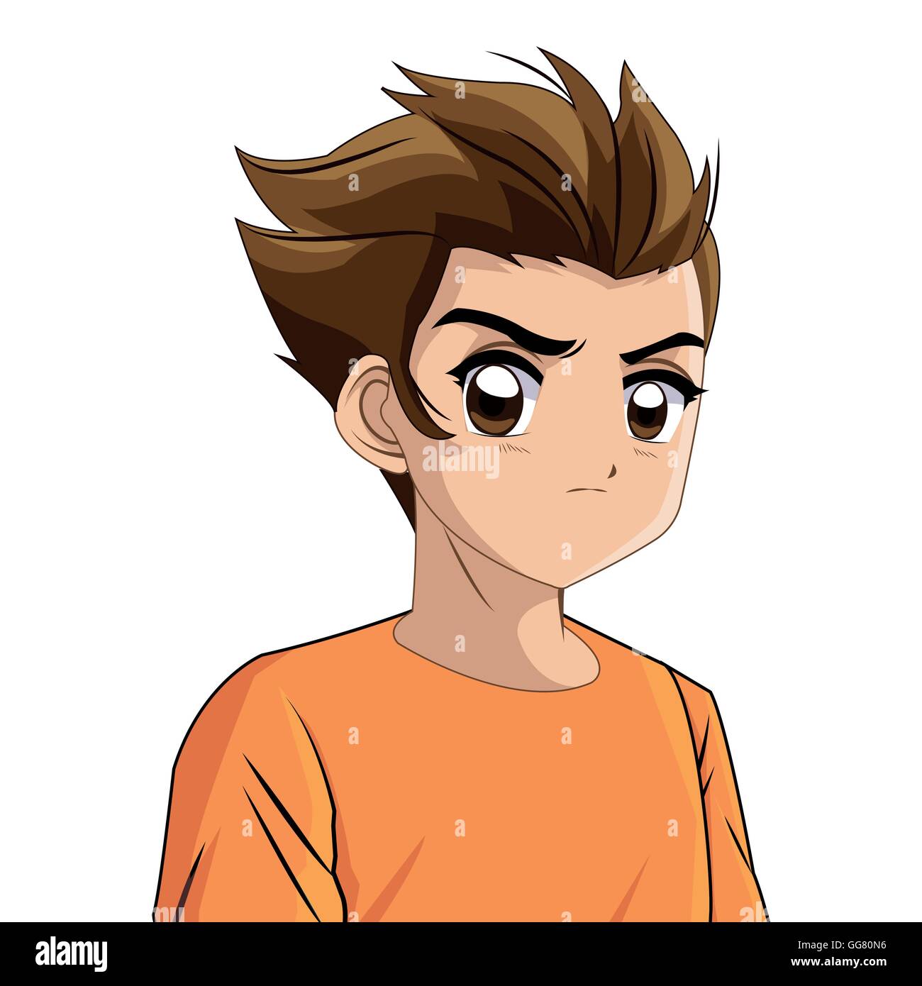 Anime Boy Cartoon Character. Vector illustration Stock Vector Image & Art -  Alamy